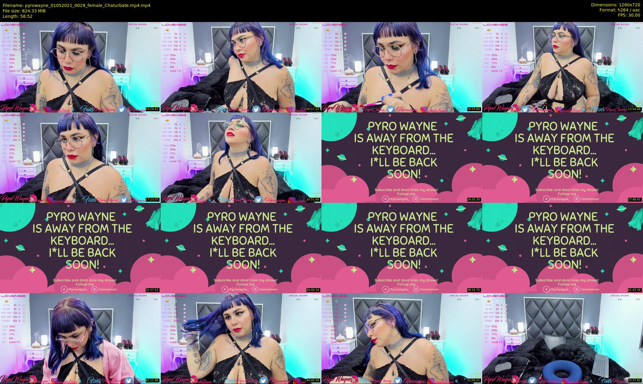 pyrowayne — 59 minute Chaturbate female cam show recording, 720p, May 1, 2021