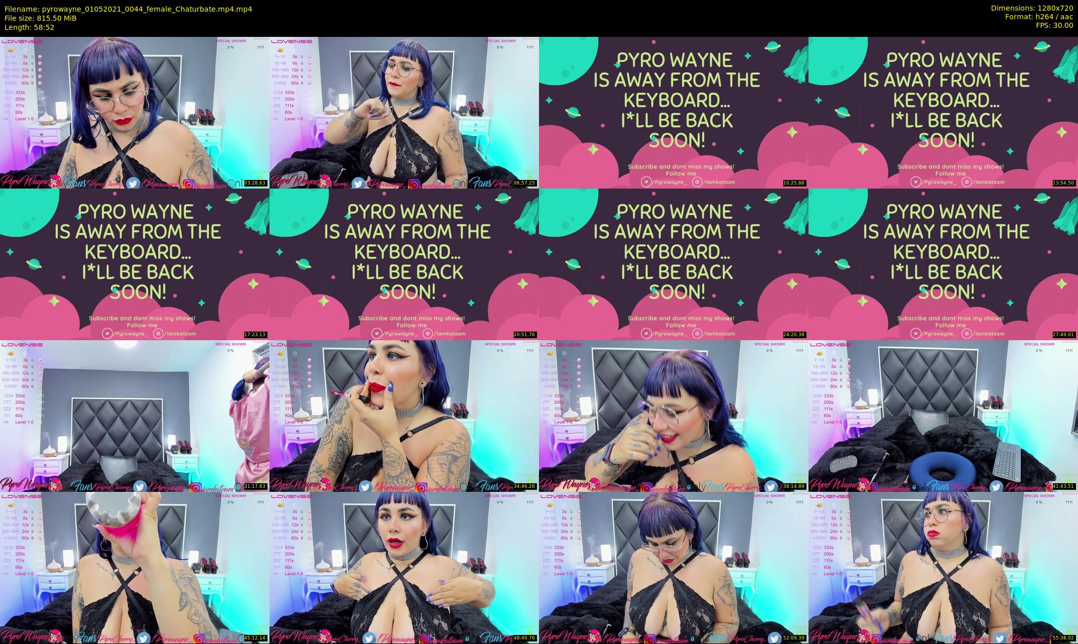 pyrowayne — 59 minute Chaturbate female cam show recording, 720p, May 1, 2021