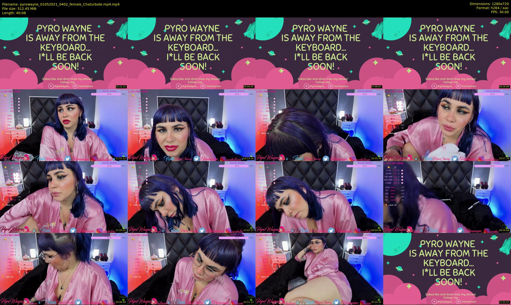 pyrowayne — 41 minute Chaturbate female cam show recording, 720p, May 1, 2021