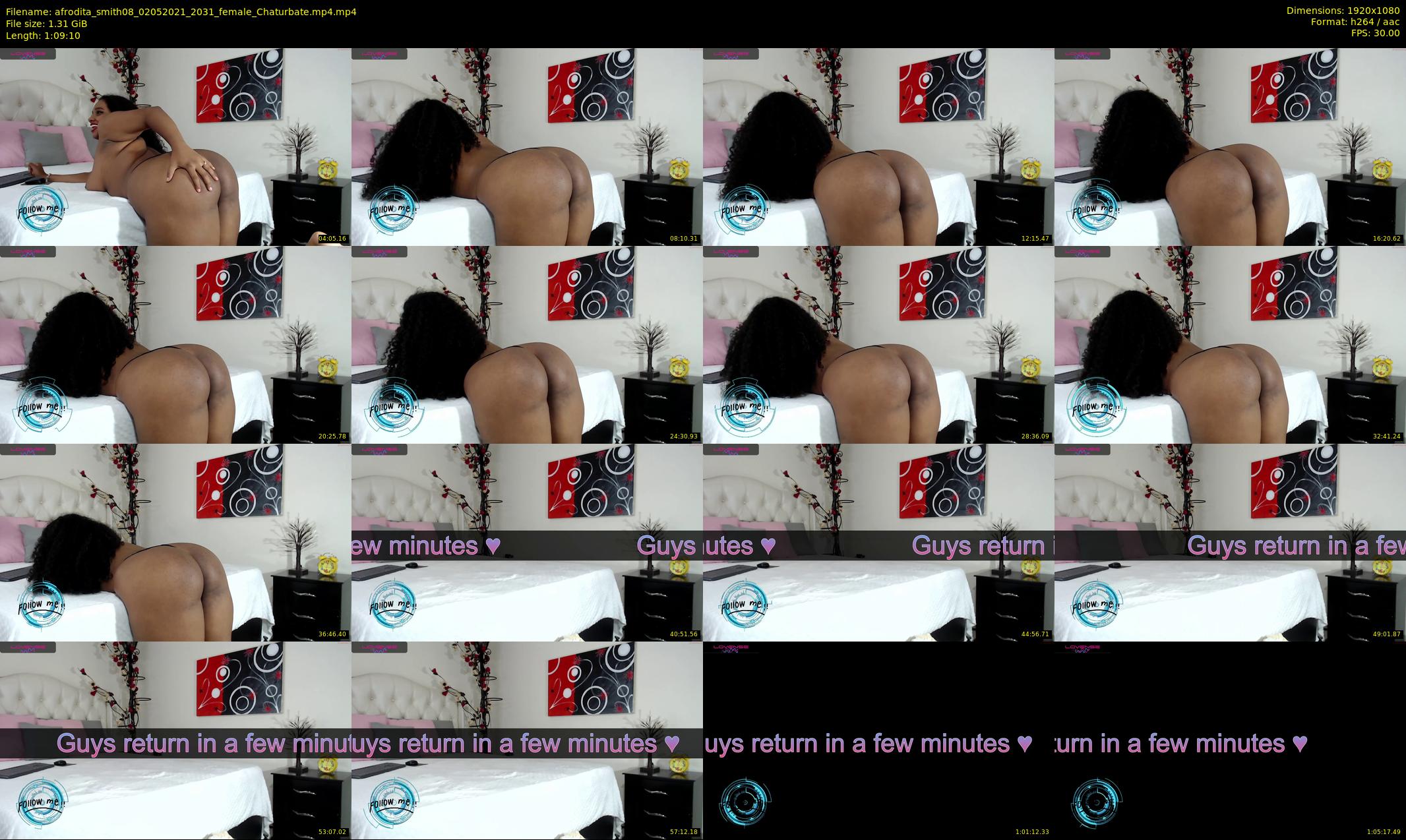 afrodita_smith08 — 70 minute Chaturbate female cam show recording, 1080p, May 2, 2021