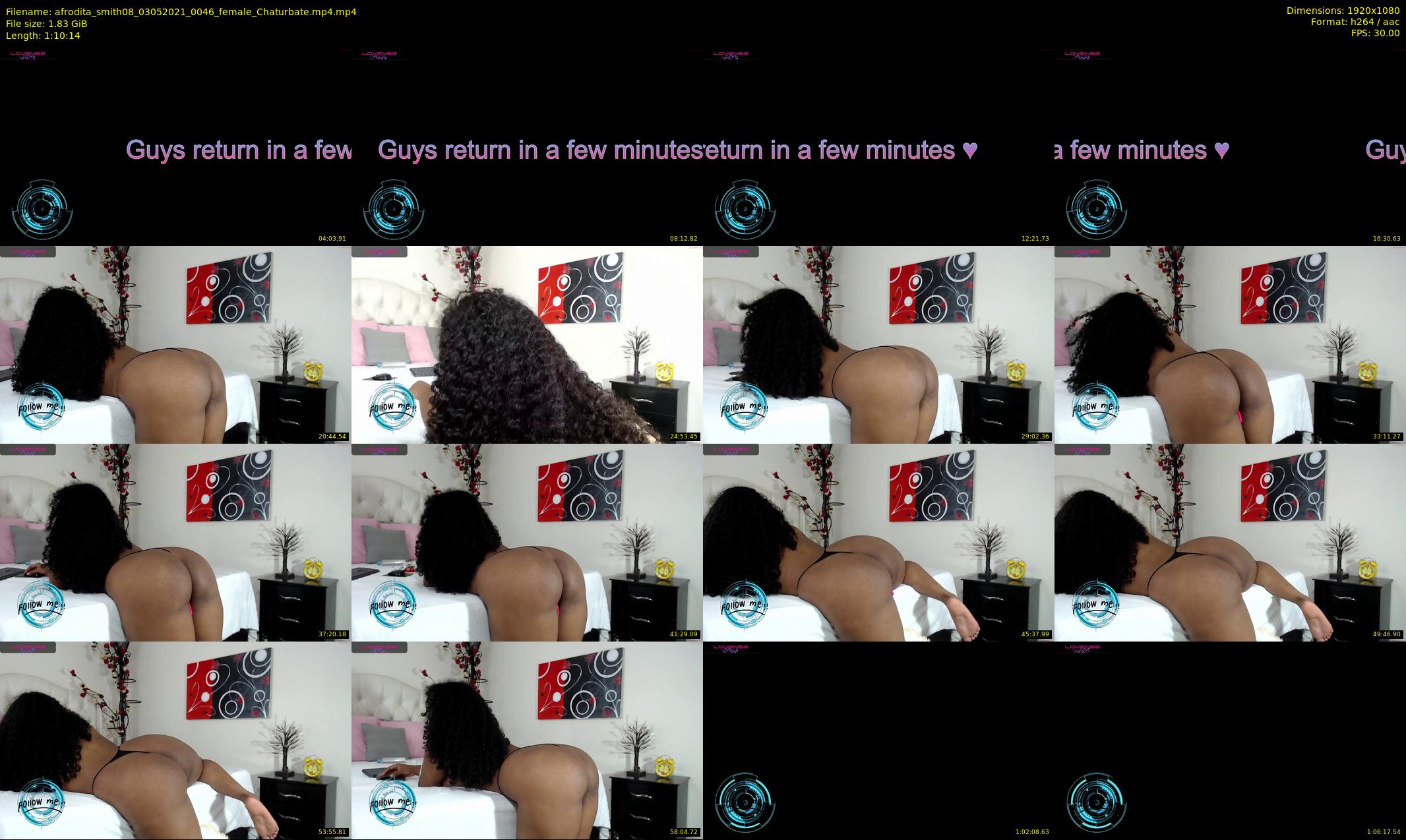 afrodita_smith08 — 71 minute Chaturbate female cam show recording, 1080p, May 3, 2021