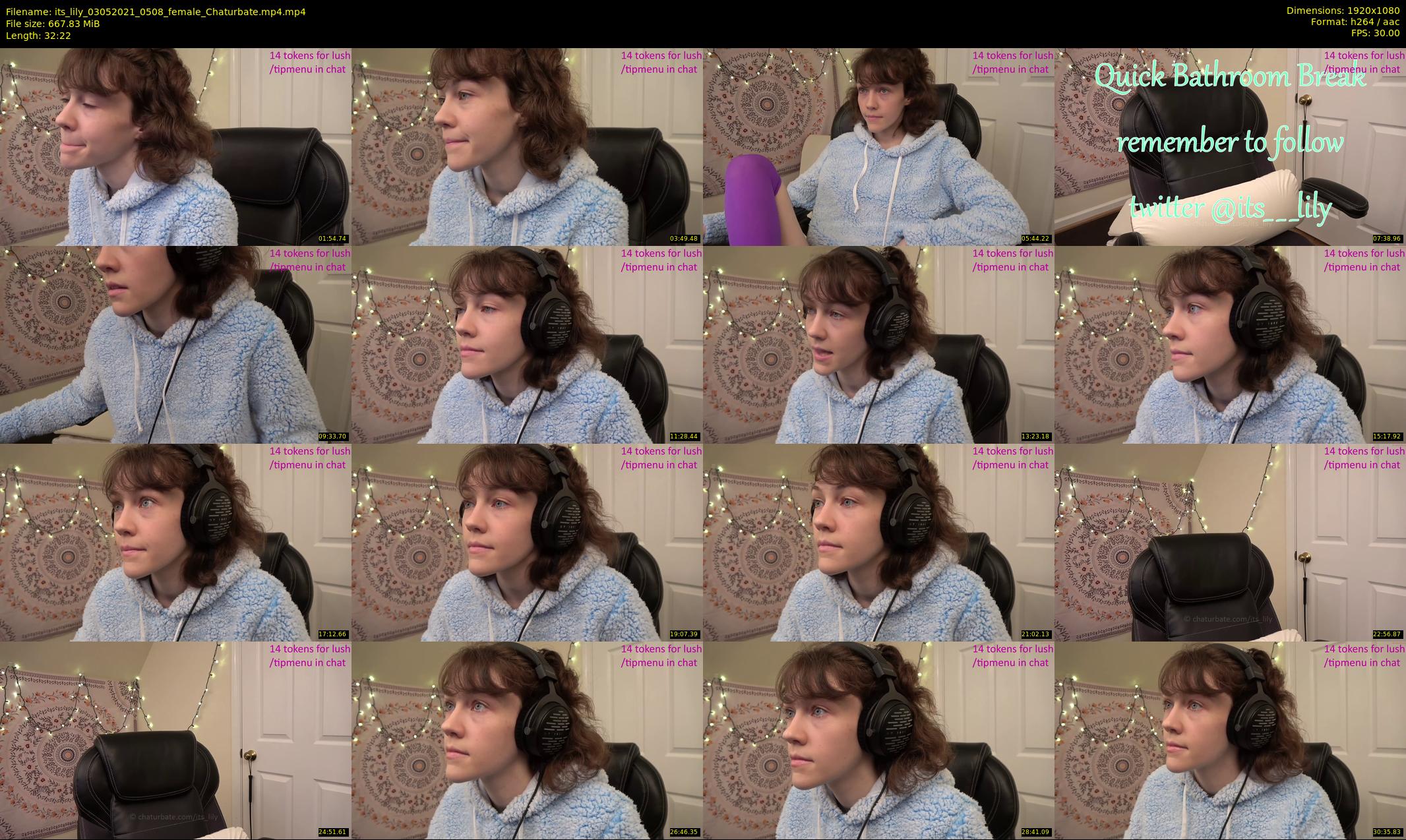 its_lily — 33 minute Chaturbate female cam show recording, 1080p, May 3, 2021