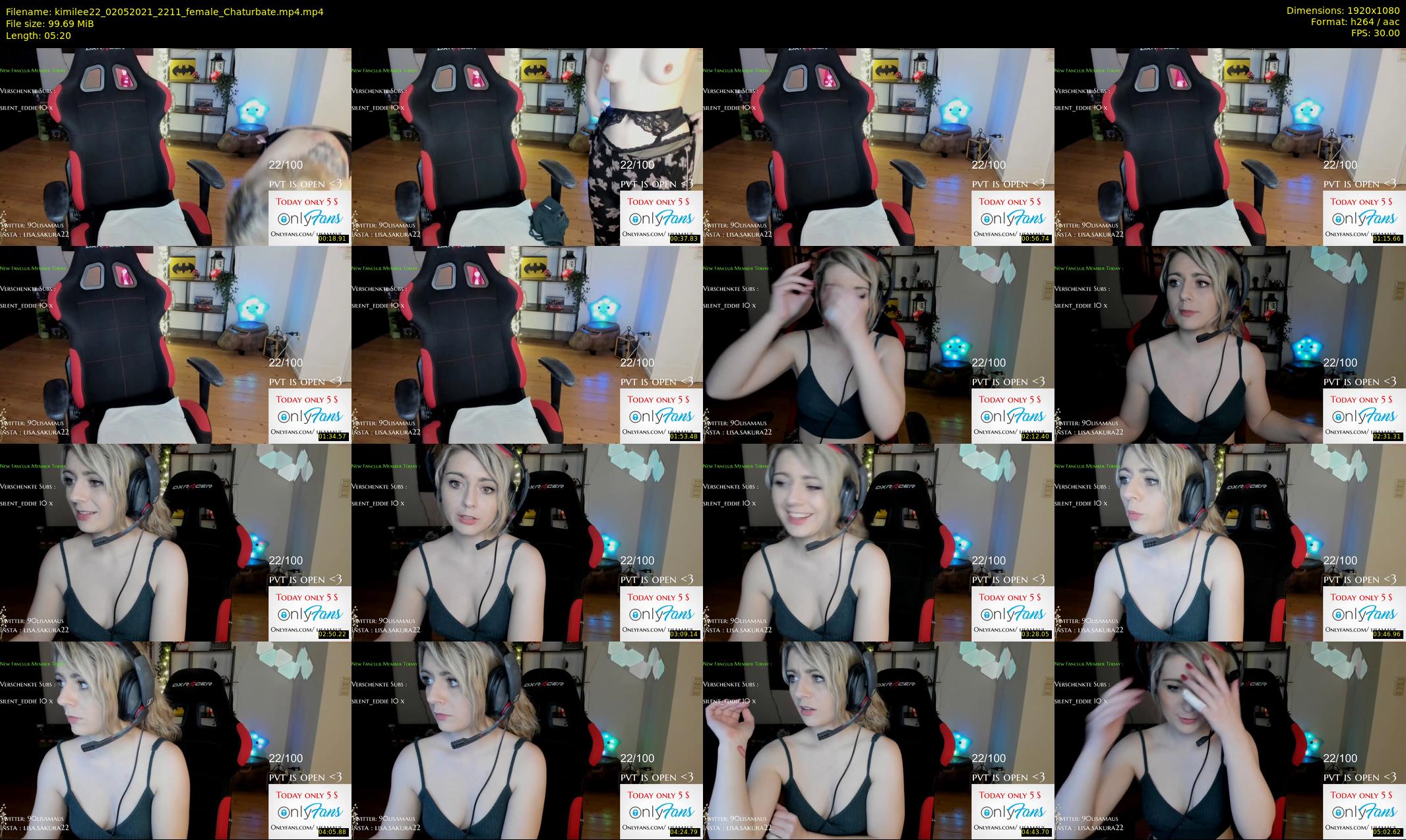 kimilee22 — 6 minute Chaturbate female cam show recording, 1080p, May 2, 2021