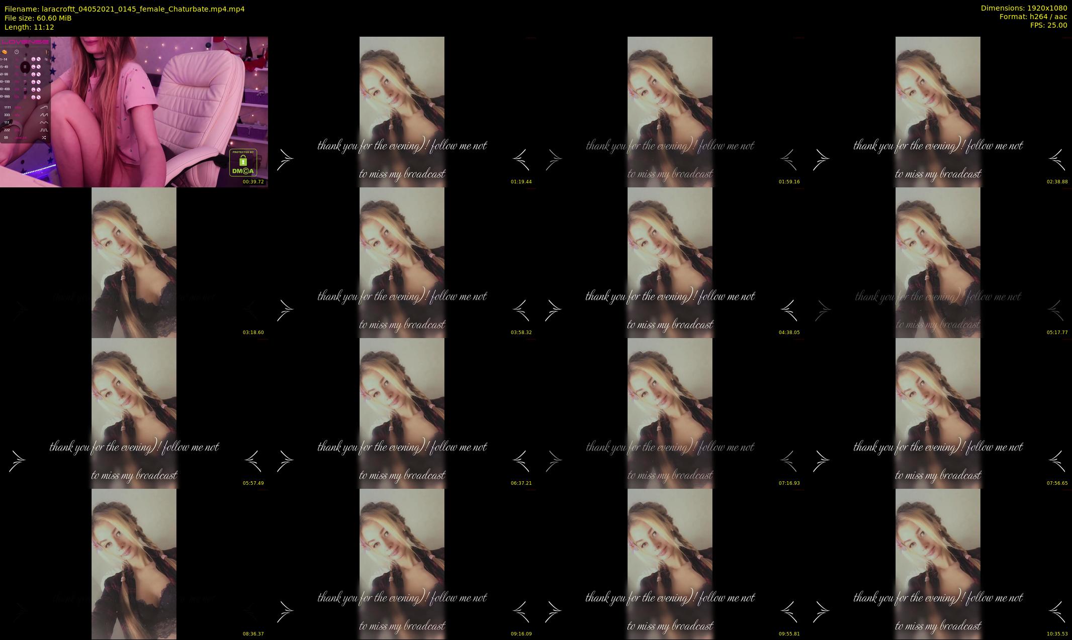 laracroftt — 12 minute Chaturbate female cam show recording, 1080p, May 4, 2021