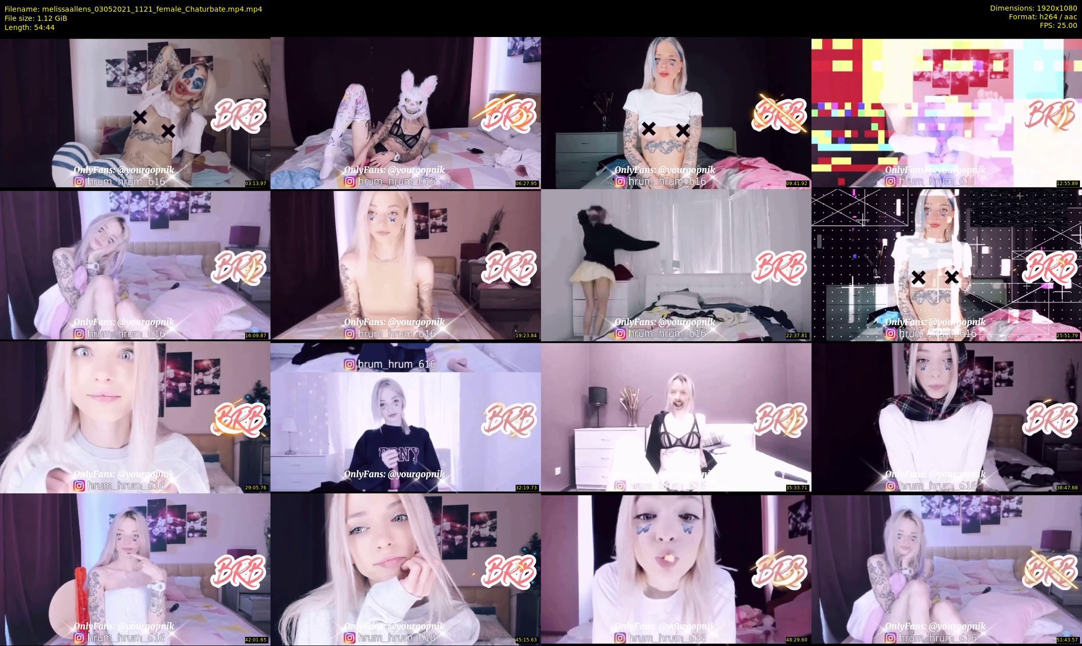 melissaallens — 55 minute Chaturbate female cam show recording, 1080p, May 3, 2021