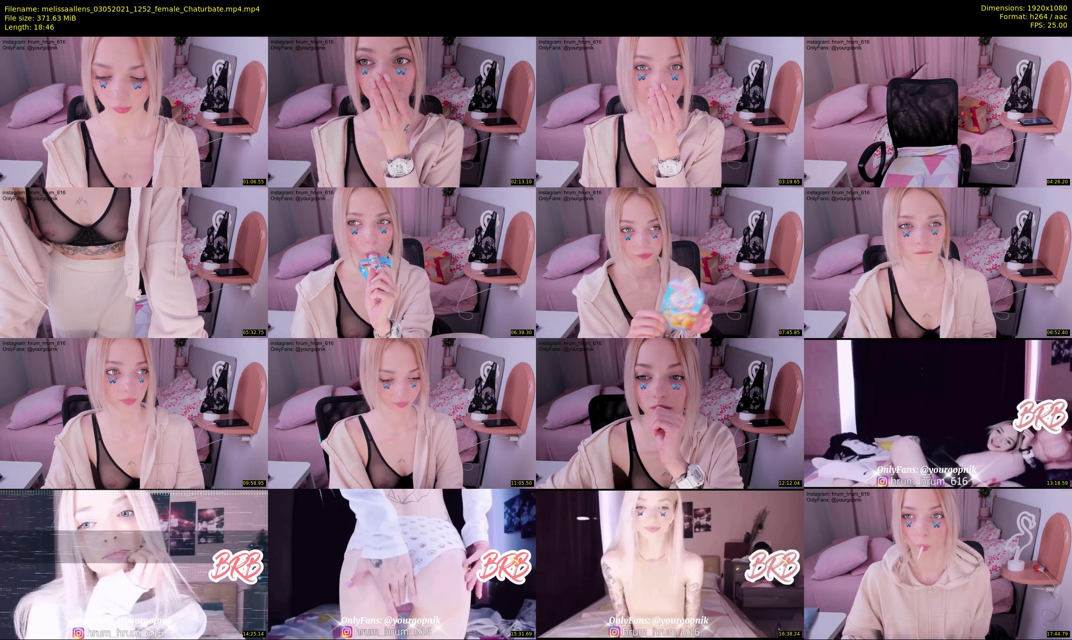 melissaallens — 19 minute Chaturbate female cam show recording, 1080p, May 3, 2021
