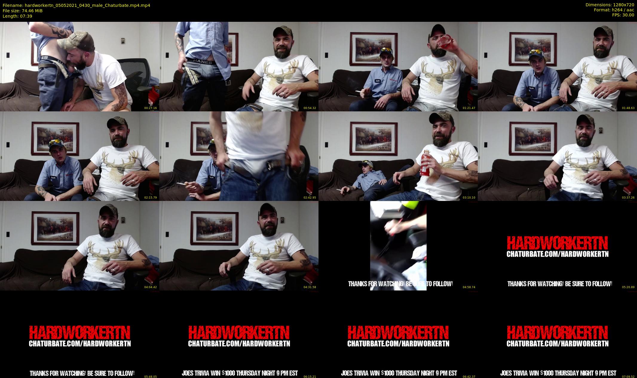 hardworkertn — 8 minute Chaturbate male cam show recording, 720p, May 5, 2021