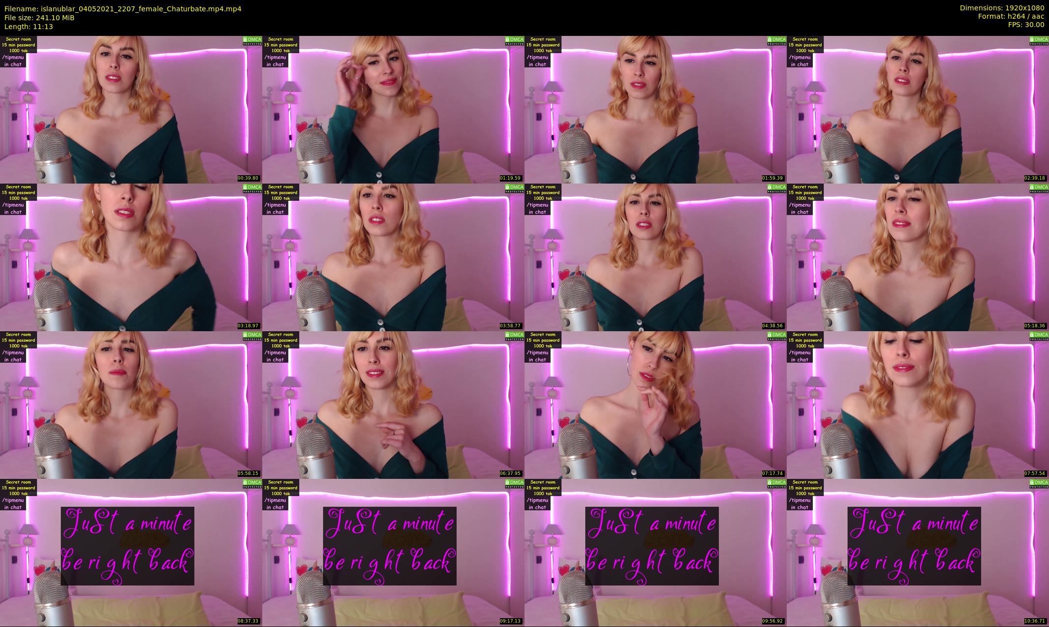 islanublar — 12 minute Chaturbate female cam show recording, 1080p, May 4, 2021