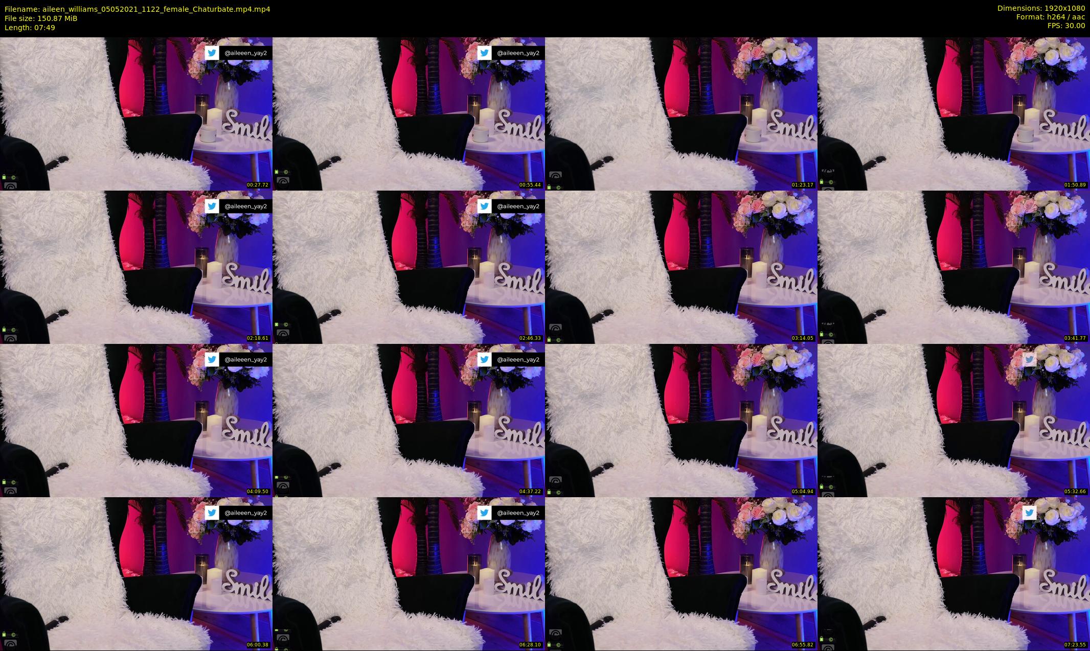 aileen_williams — 8 minute Chaturbate female cam show recording, 1080p, May 5, 2021