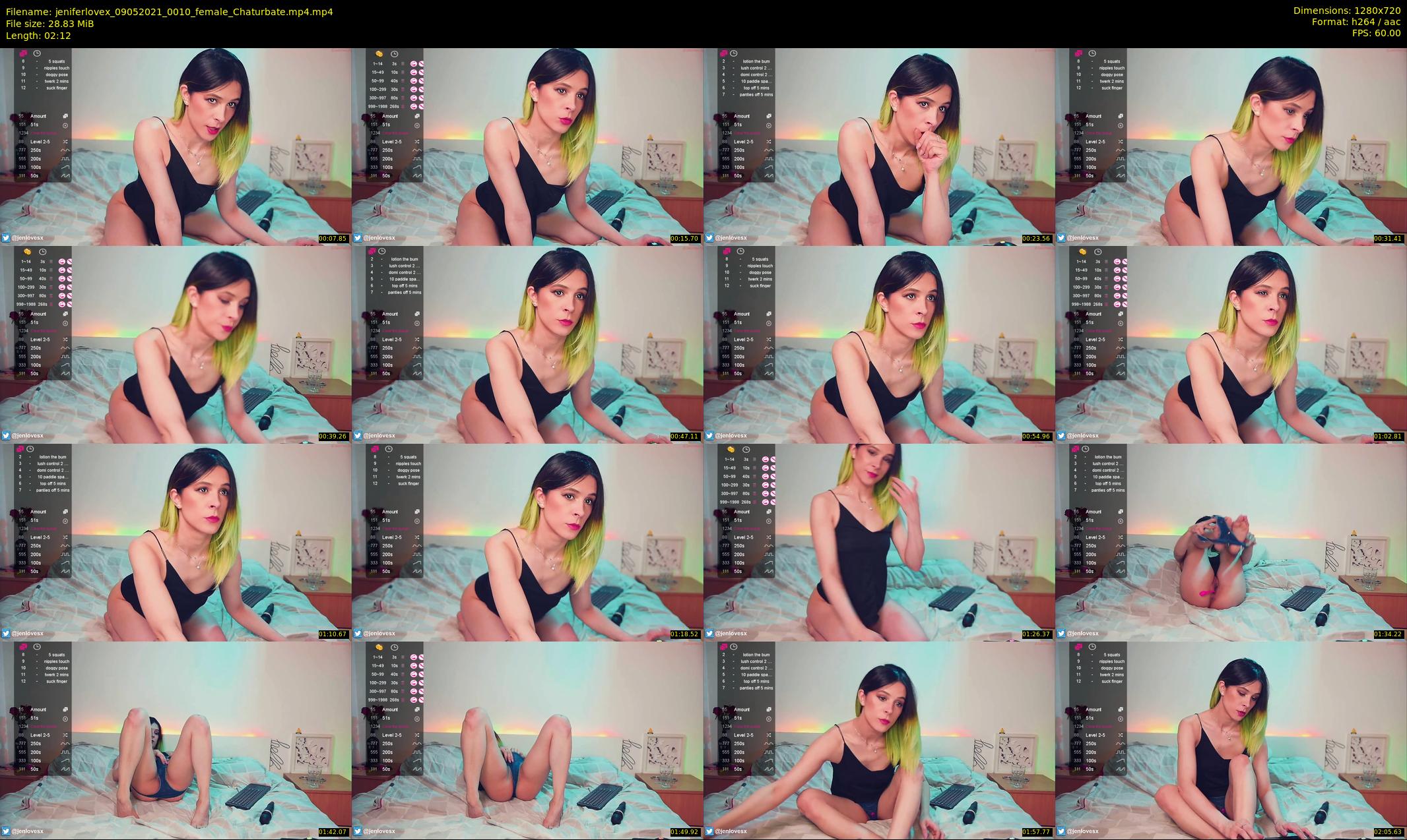 jeniferlovex — 3 minute Chaturbate female cam show recording, 720p, May 9, 2021
