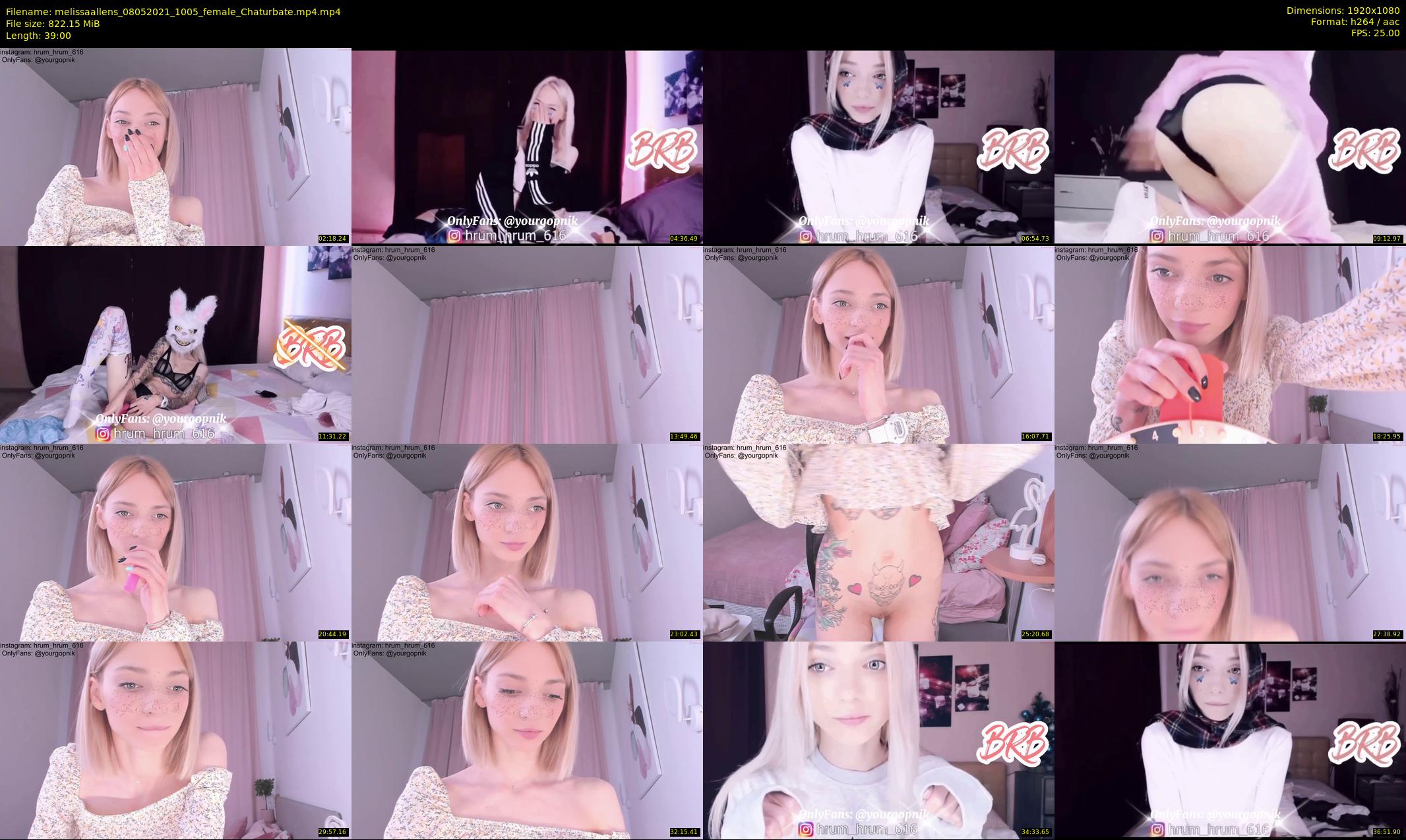 melissaallens — 39 minute Chaturbate female cam show recording, 1080p, May 8, 2021