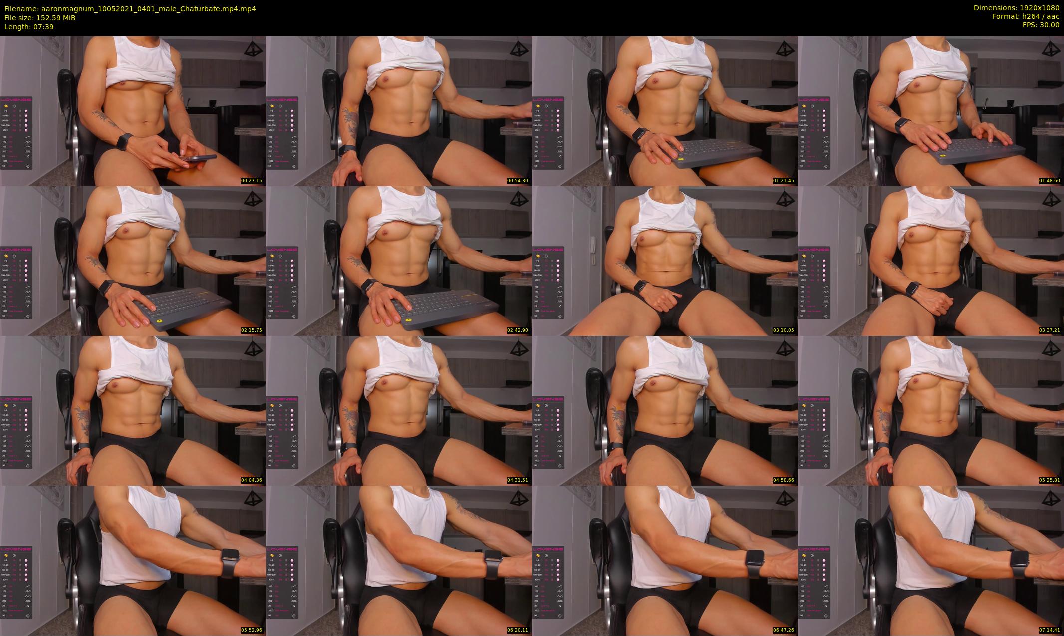 aaronmagnum — 8 minute Chaturbate male cam show recording, 1080p, May 10, 2021