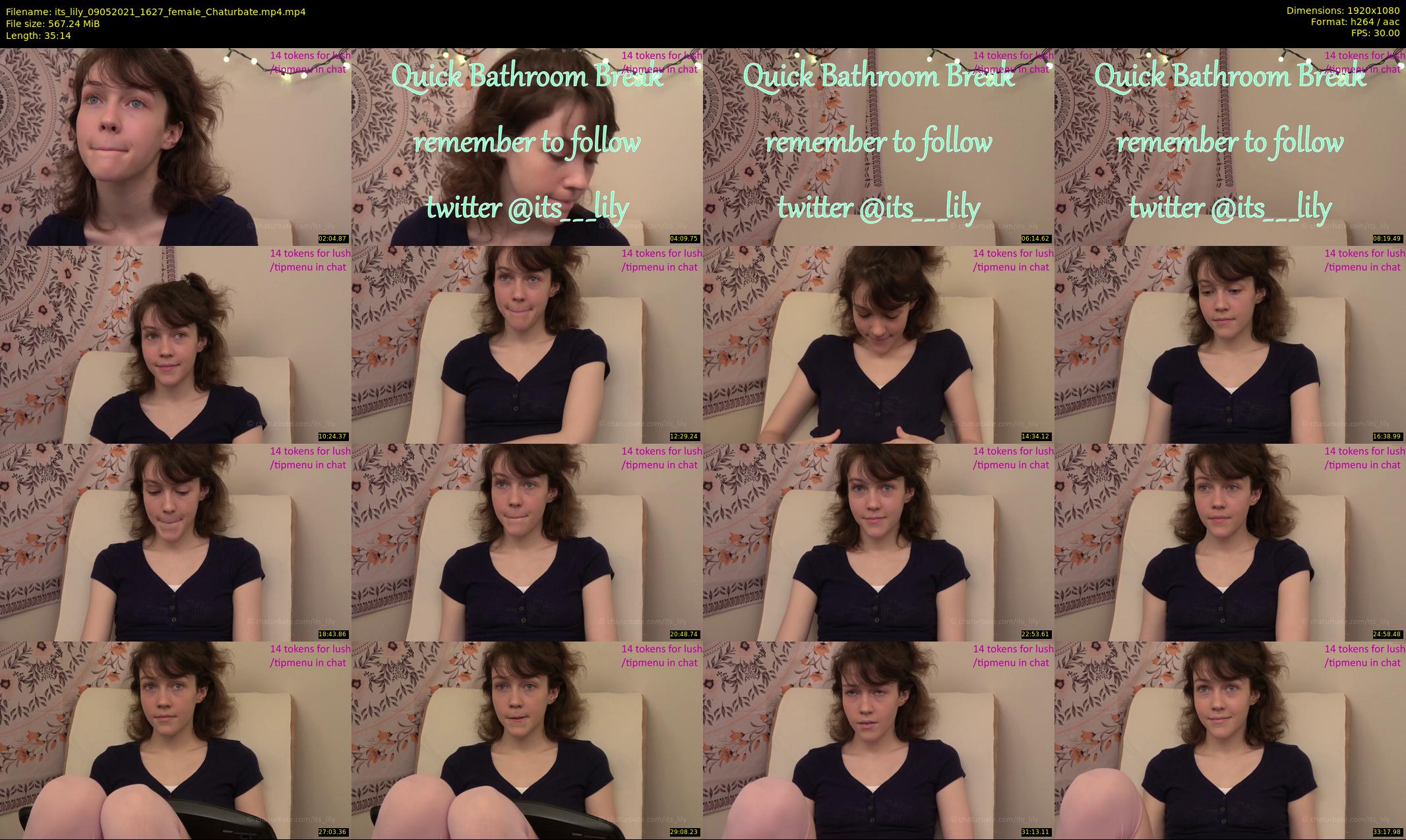 its_lily — 36 minute Chaturbate female cam show recording, 1080p, May 9, 2021