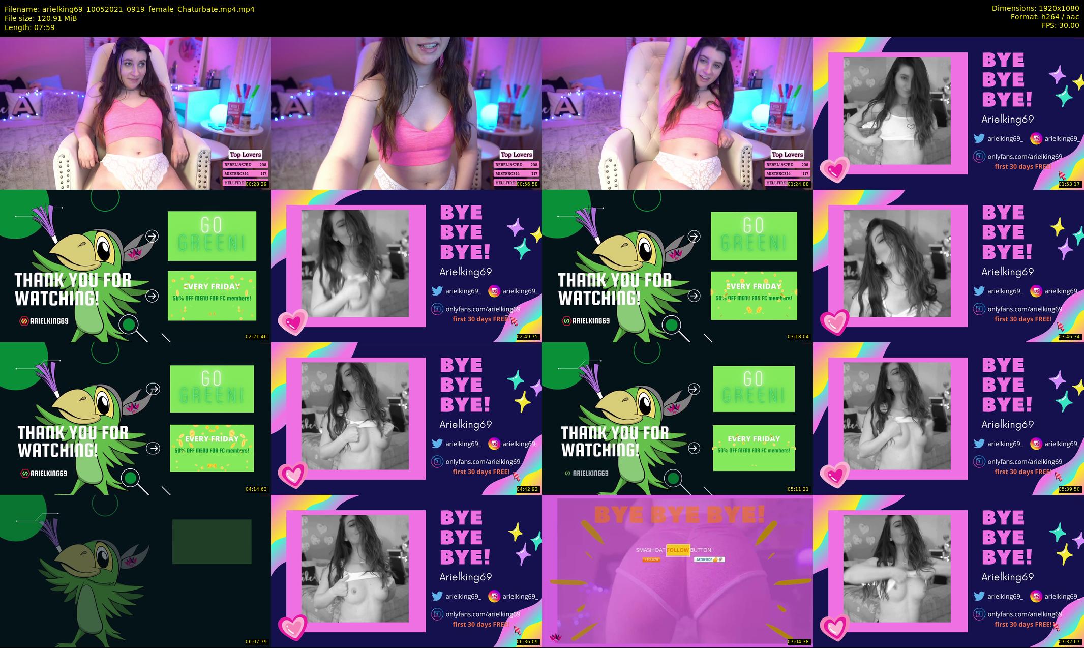 arielking69 — 8 minute Chaturbate female cam show recording, 1080p, May 10, 2021