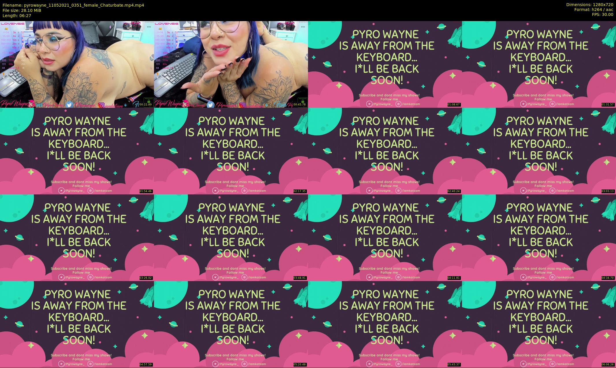 pyrowayne — 7 minute Chaturbate female cam show recording, 720p, May 11, 2021