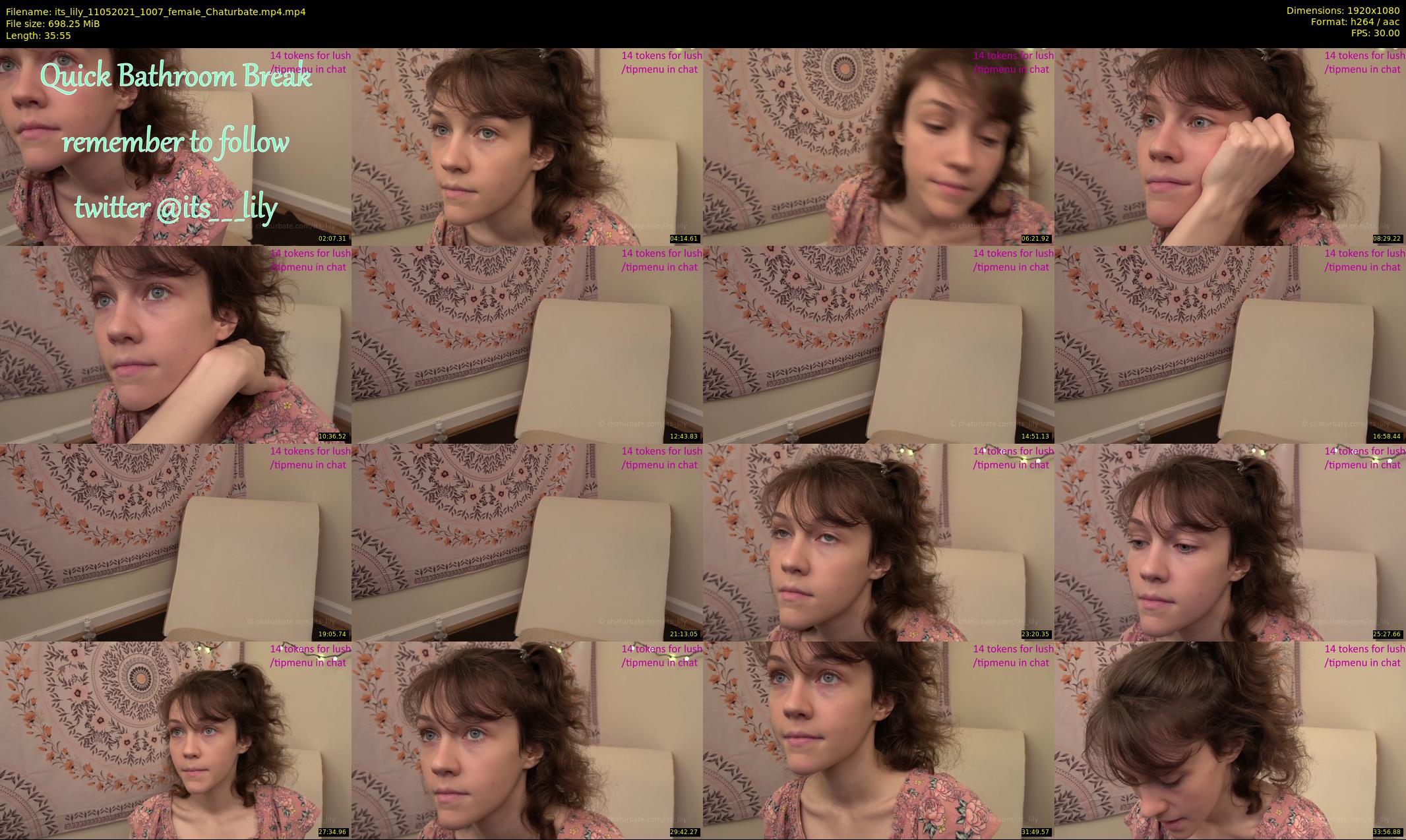 its_lily — 36 minute Chaturbate female cam show recording, 1080p, May 11, 2021