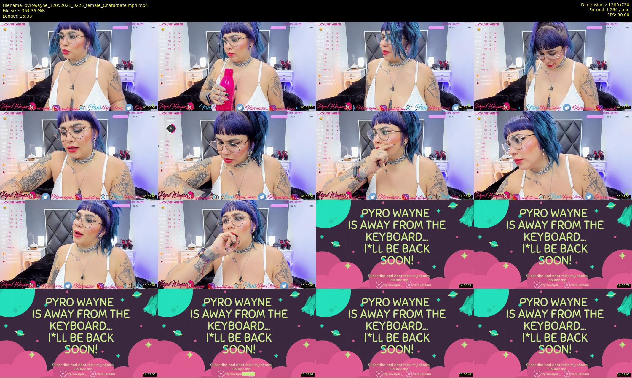 pyrowayne — 26 minute Chaturbate female cam show recording, 720p, May 12, 2021