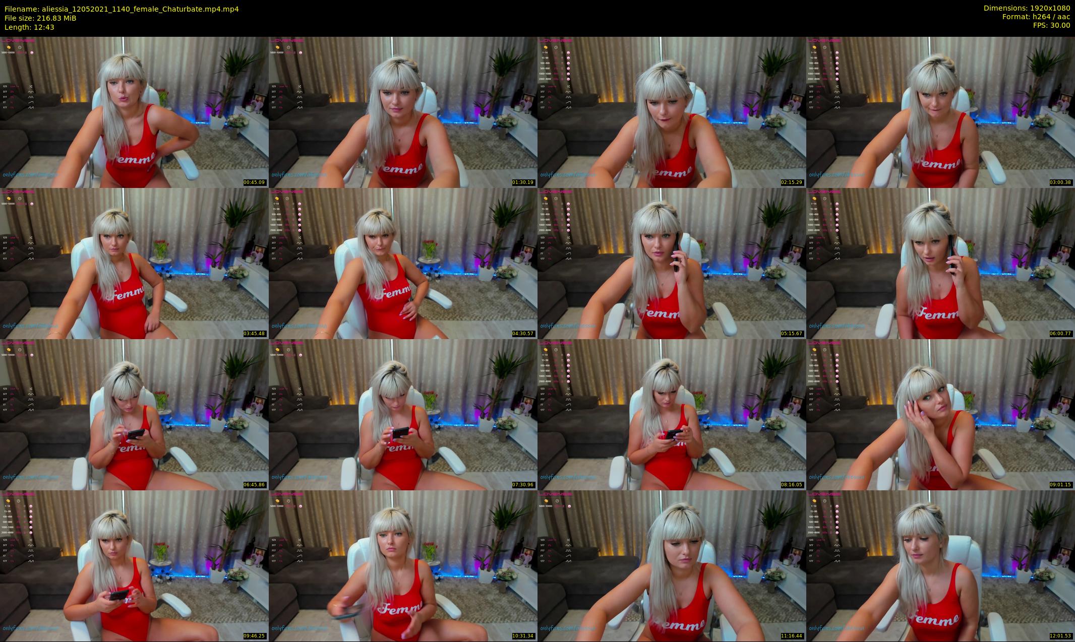 aliessia — 13 minute Chaturbate female cam show recording, 1080p, May 12, 2021