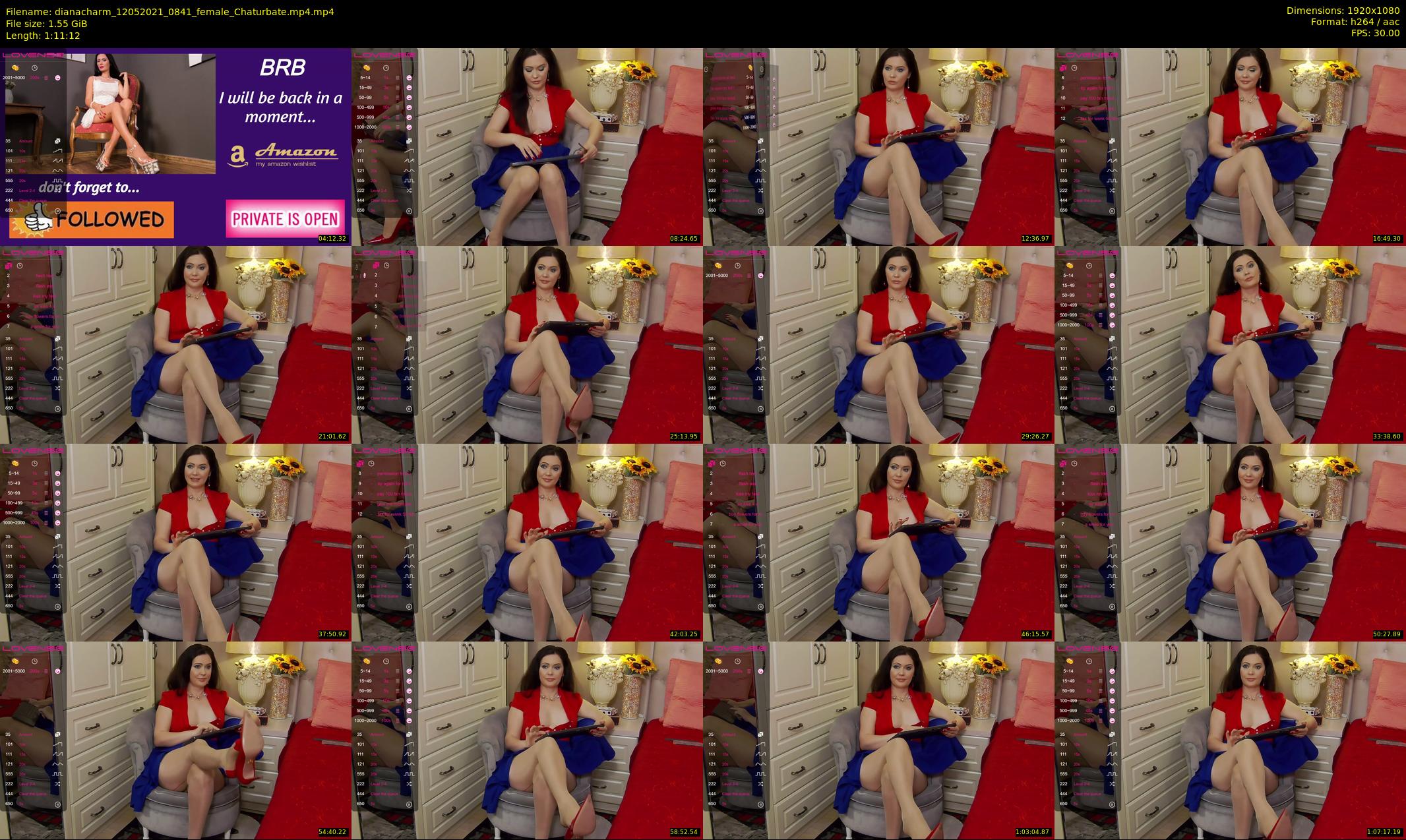 dianacharm — 72 minute Chaturbate female cam show recording, 1080p, May 12, 2021