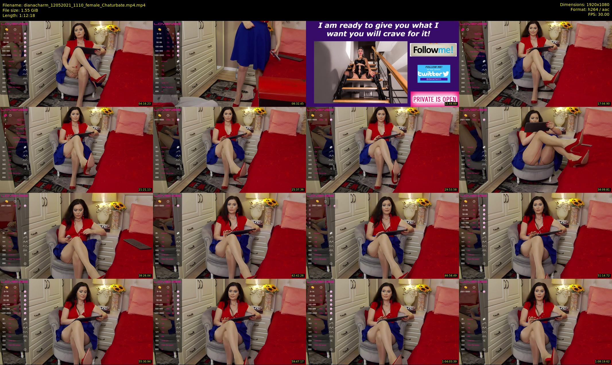 dianacharm — 73 minute Chaturbate female cam show recording, 1080p, May 12, 2021