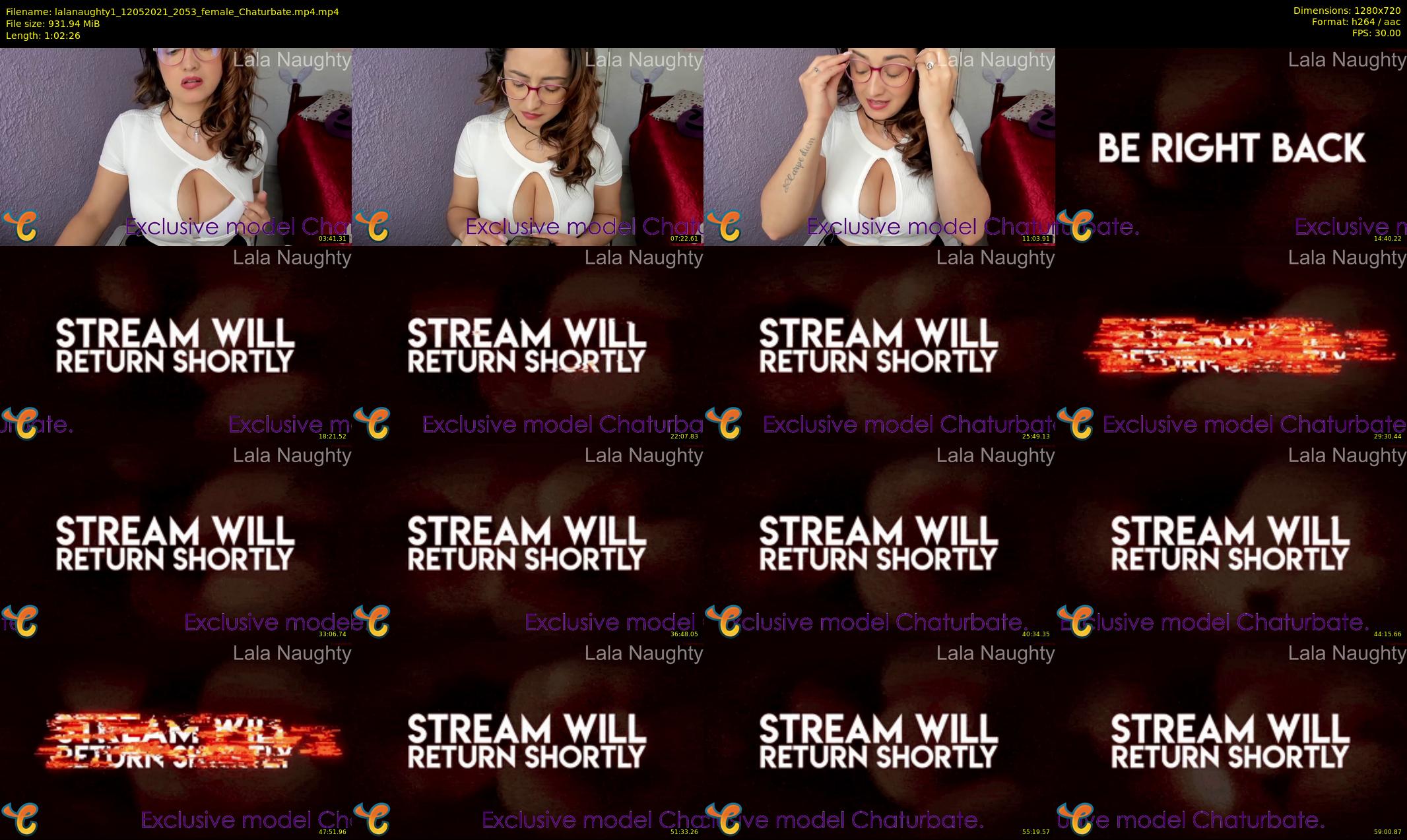 lalanaughty1 — 63 minute Chaturbate female cam show recording, 720p, May 12, 2021