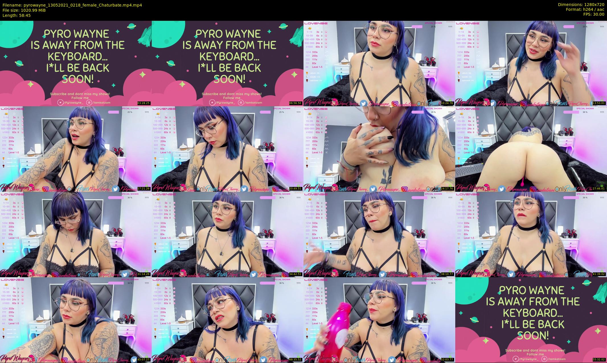pyrowayne — 59 minute Chaturbate female cam show recording, 720p, May 13, 2021