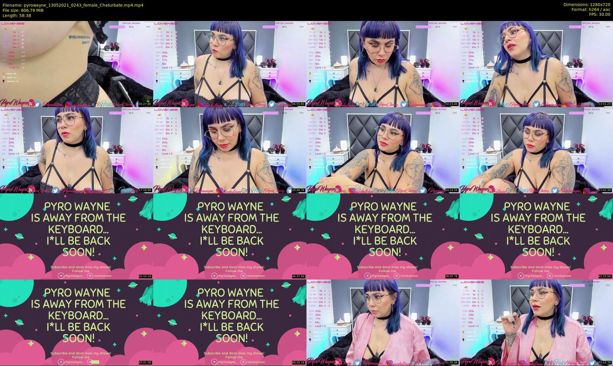 pyrowayne — 59 minute Chaturbate female cam show recording, 720p, May 13, 2021