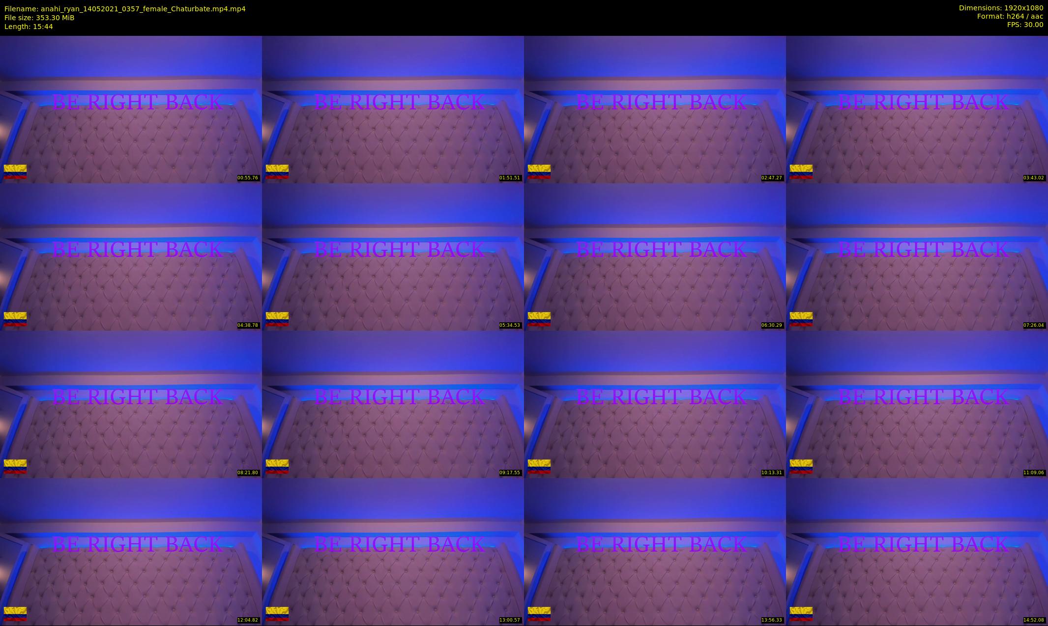 anahi_ryan — 16 minute Chaturbate female cam show recording, 1080p, May 14, 2021