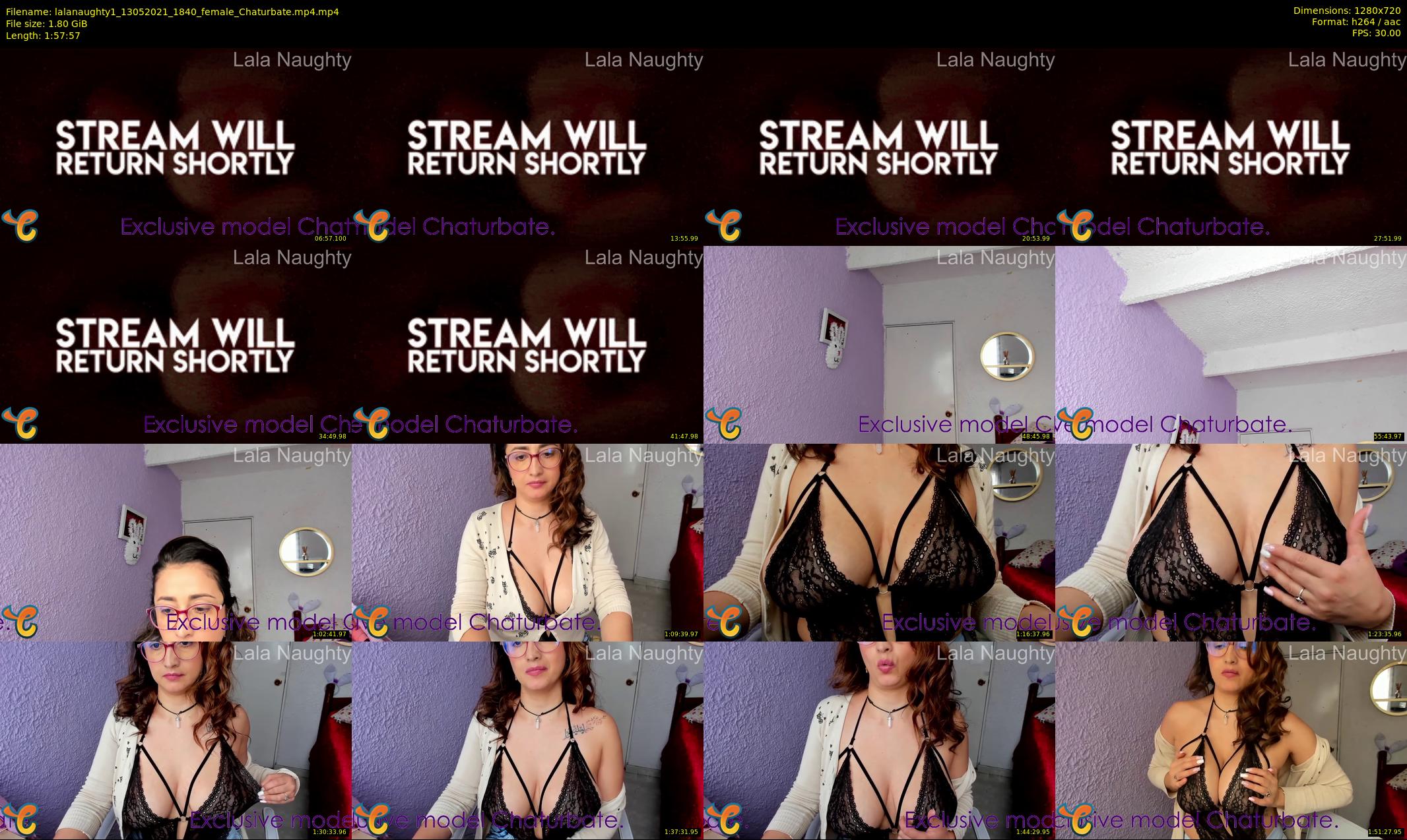 lalanaughty1 — 118 minute Chaturbate female cam show recording, 720p, May 13, 2021