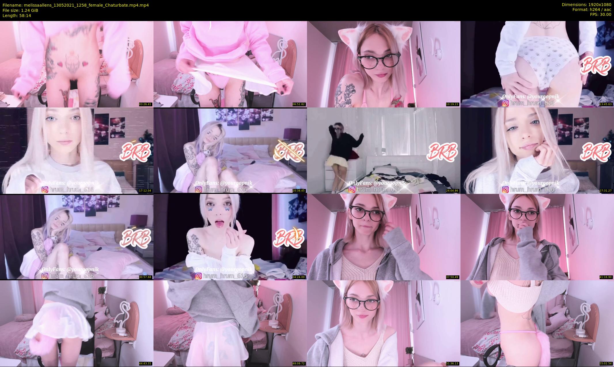 melissaallens — 59 minute Chaturbate female cam show recording, 1080p, May 13, 2021
