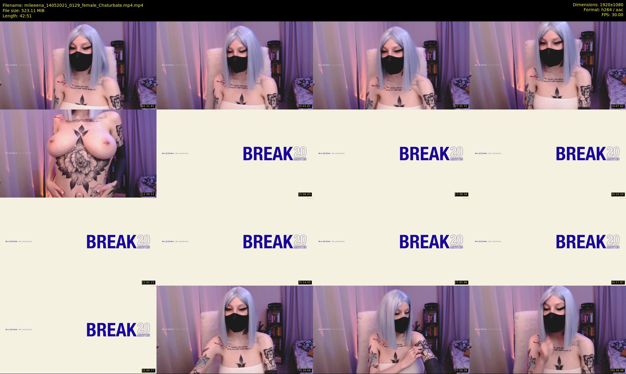 mileeena — 43 minute Chaturbate female cam show recording, 1080p, May 14, 2021