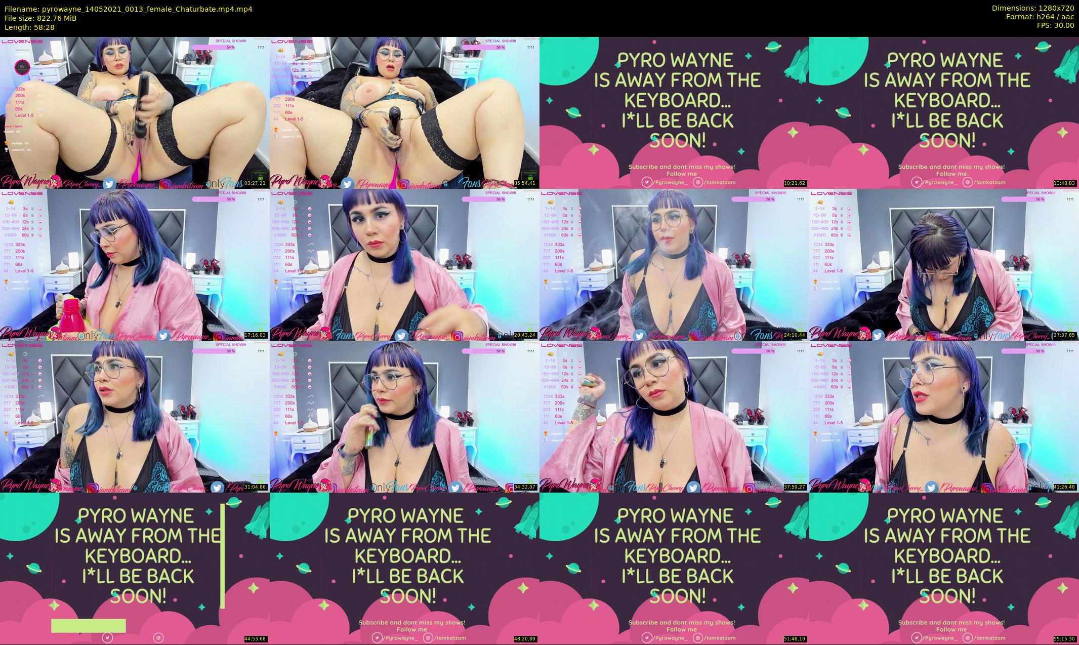 pyrowayne — 59 minute Chaturbate female cam show recording, 720p, May 14, 2021