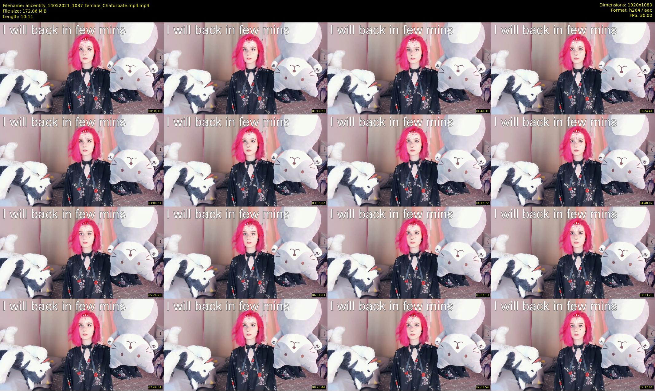 alicentity — 11 minute Chaturbate female cam show recording, 1080p, May 14, 2021
