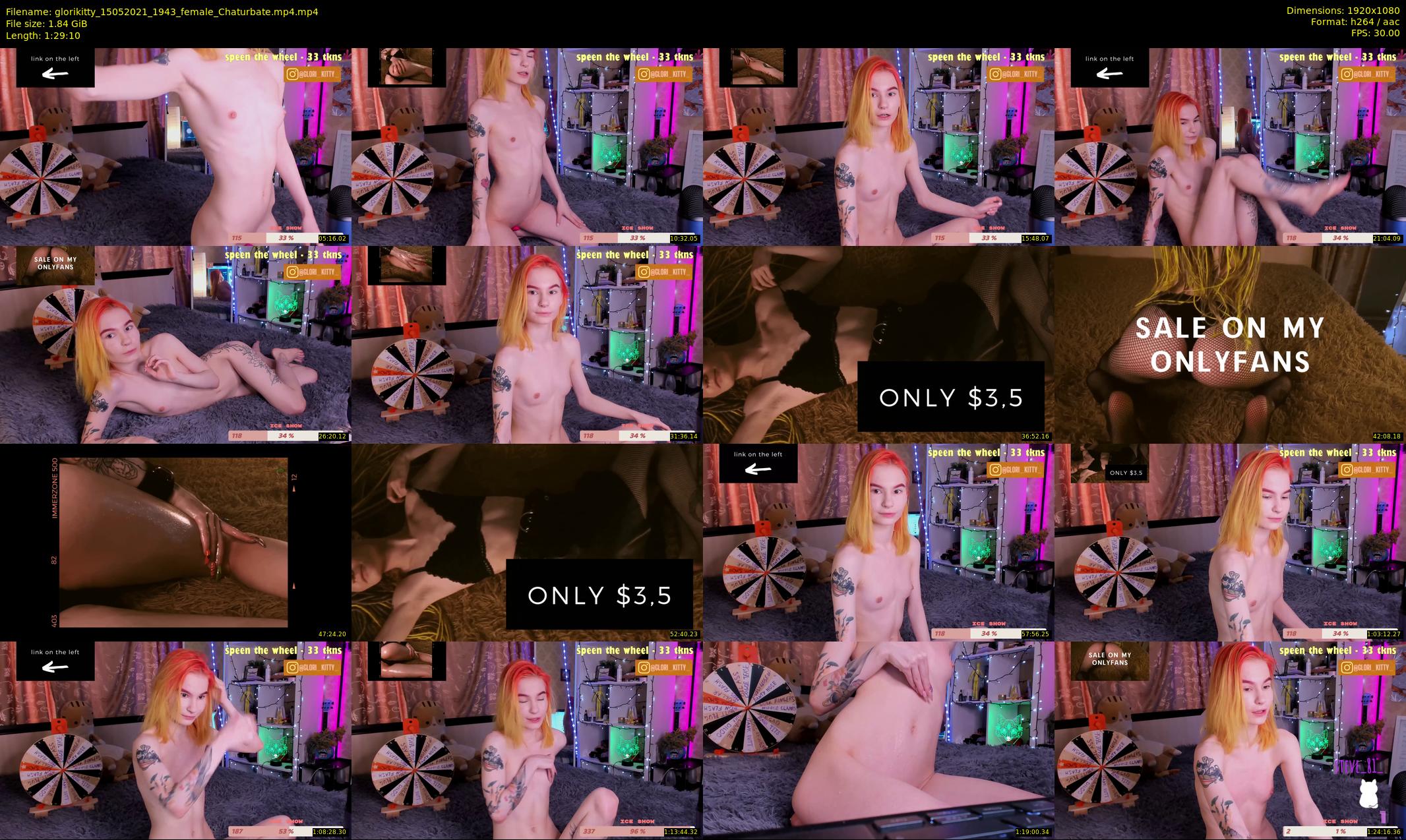 glorikitty — 90 minute Chaturbate female cam show recording, 1080p, May 15, 2021