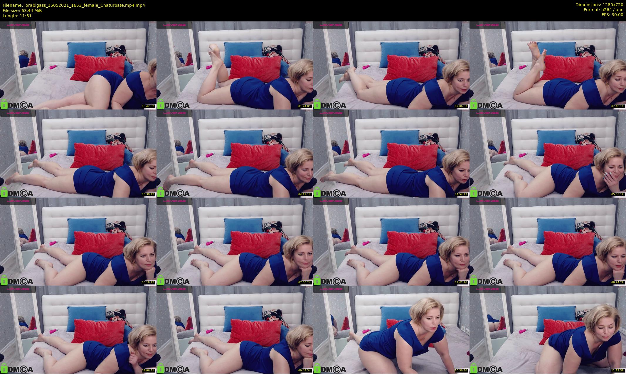 lorabigass — 12 minute Chaturbate female cam show recording, 720p, May 15, 2021