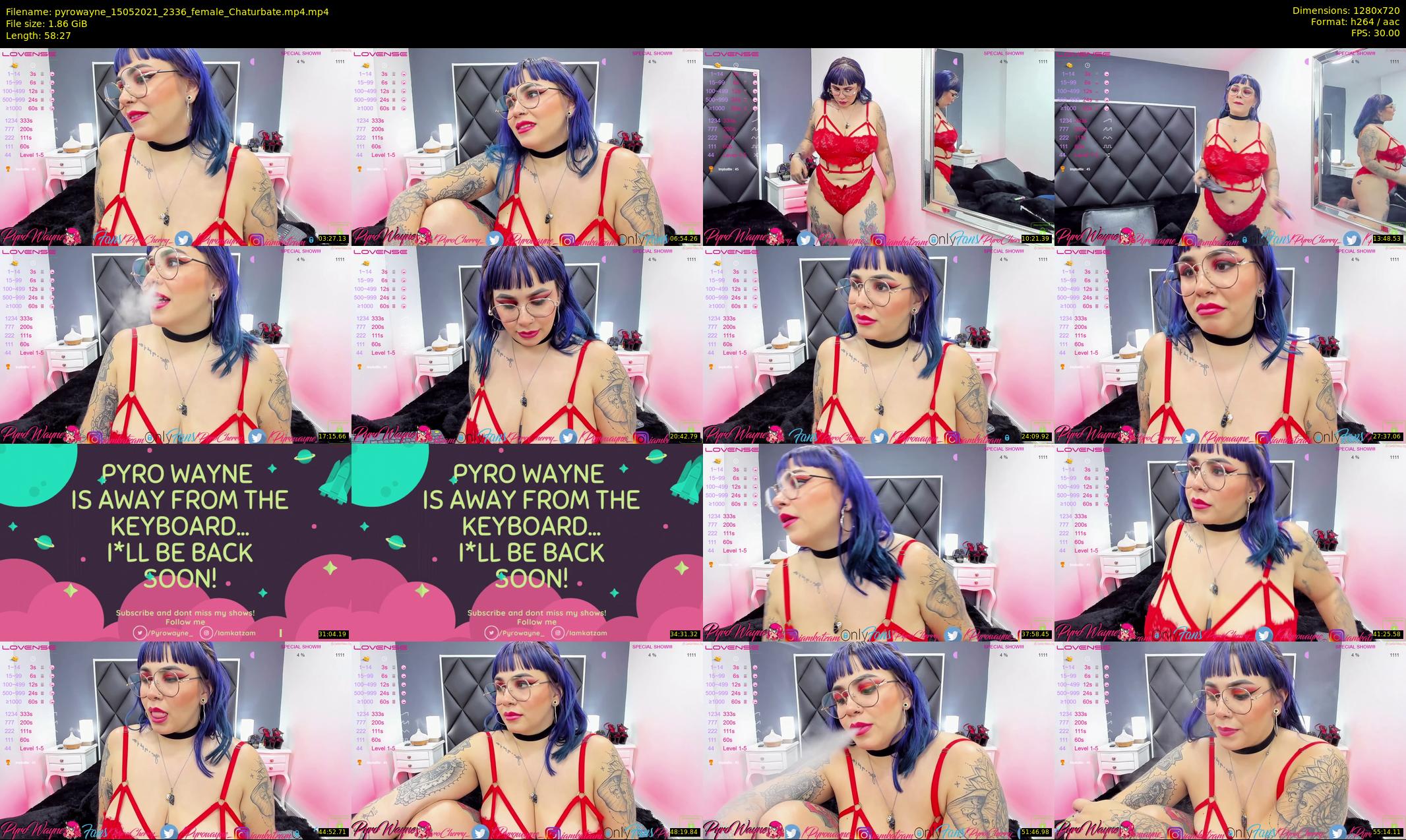 pyrowayne — 59 minute Chaturbate female cam show recording, 720p, May 15, 2021