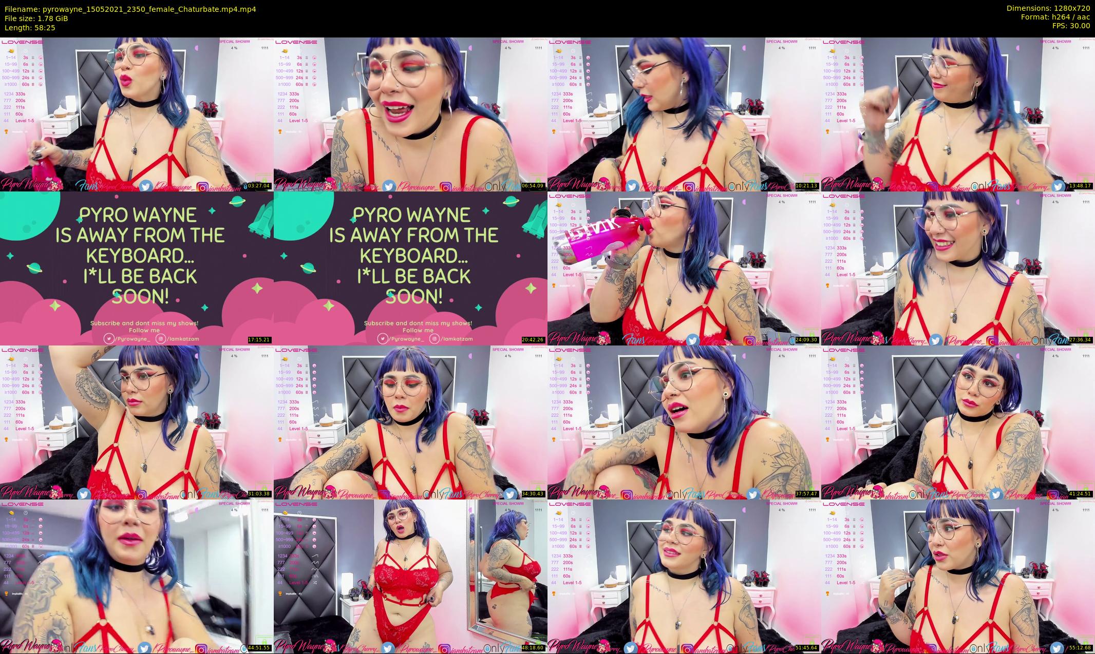 pyrowayne — 59 minute Chaturbate female cam show recording, 720p, May 15, 2021