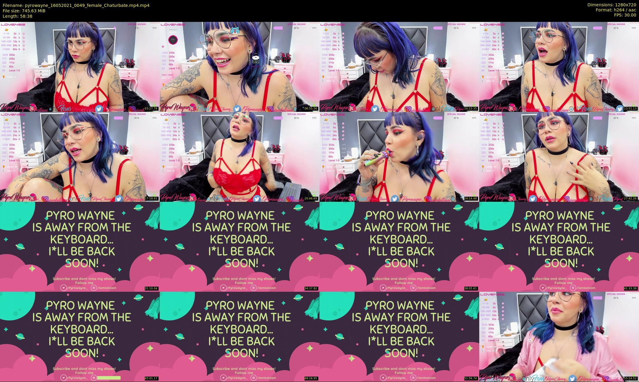 pyrowayne — 59 minute Chaturbate female cam show recording, 720p, May 16, 2021