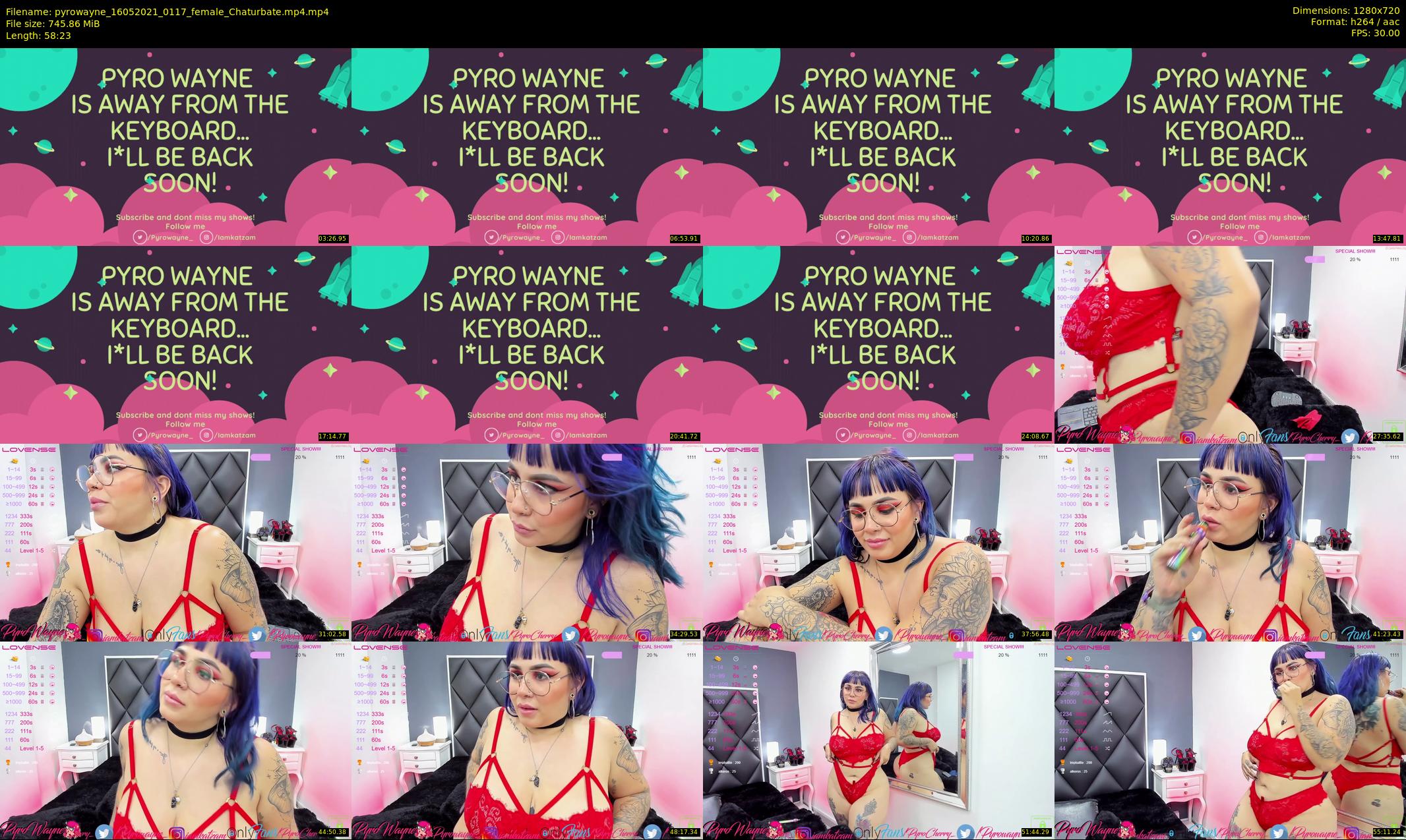 pyrowayne — 59 minute Chaturbate female cam show recording, 720p, May 16, 2021