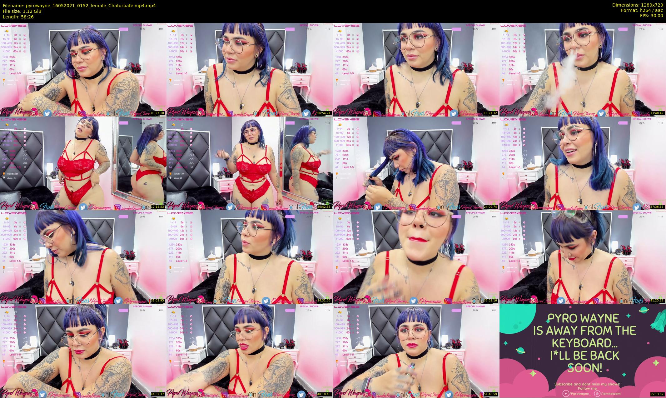 pyrowayne — 59 minute Chaturbate female cam show recording, 720p, May 16, 2021