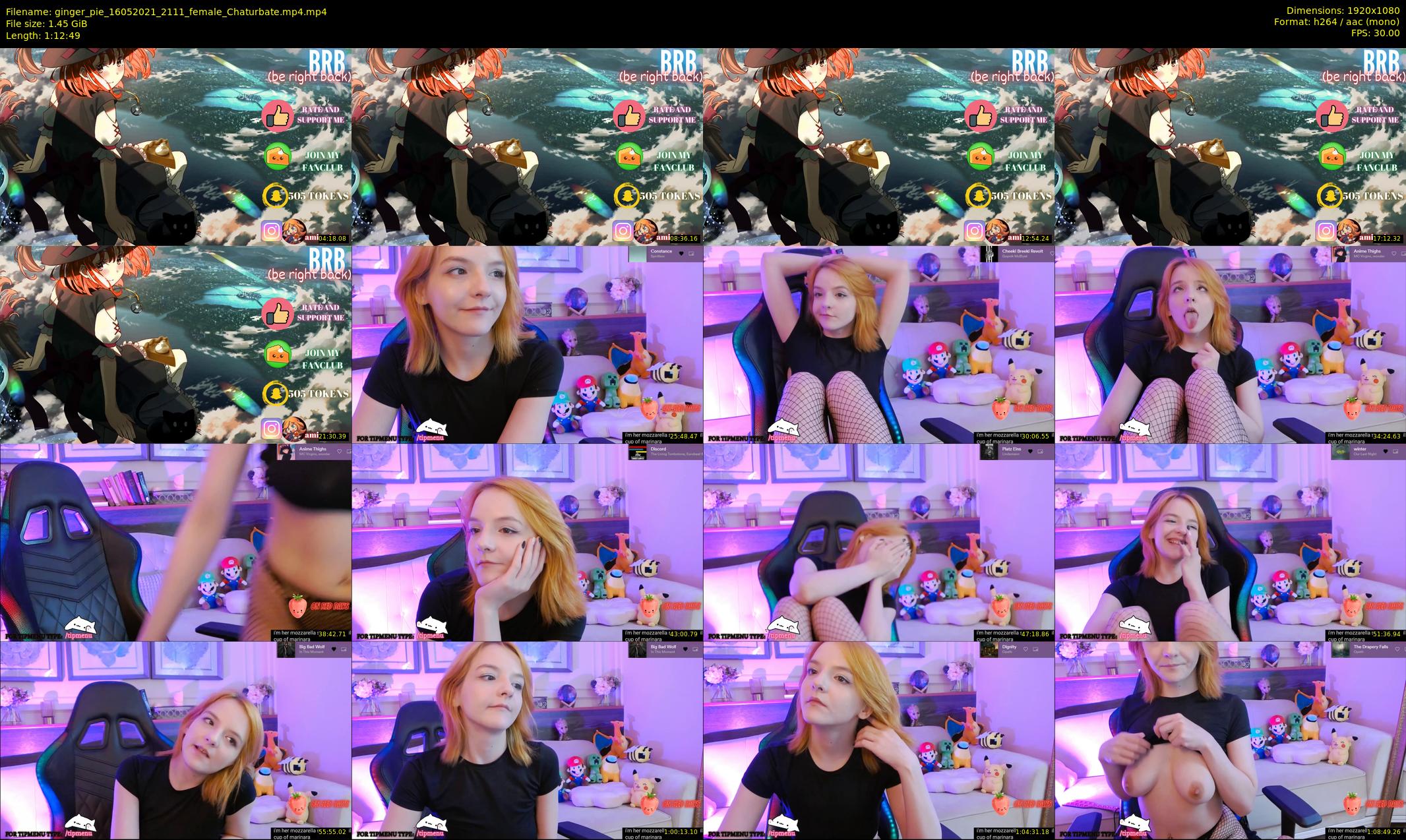 ginger_pie — 73 minute Chaturbate female cam show recording, 1080p, May 16, 2021