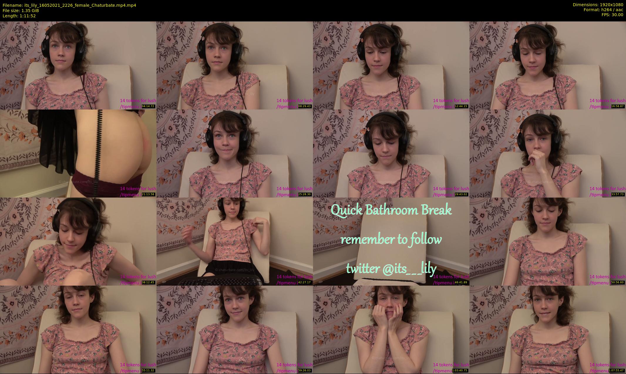 its_lily — 72 minute Chaturbate female cam show recording, 1080p, May 16, 2021