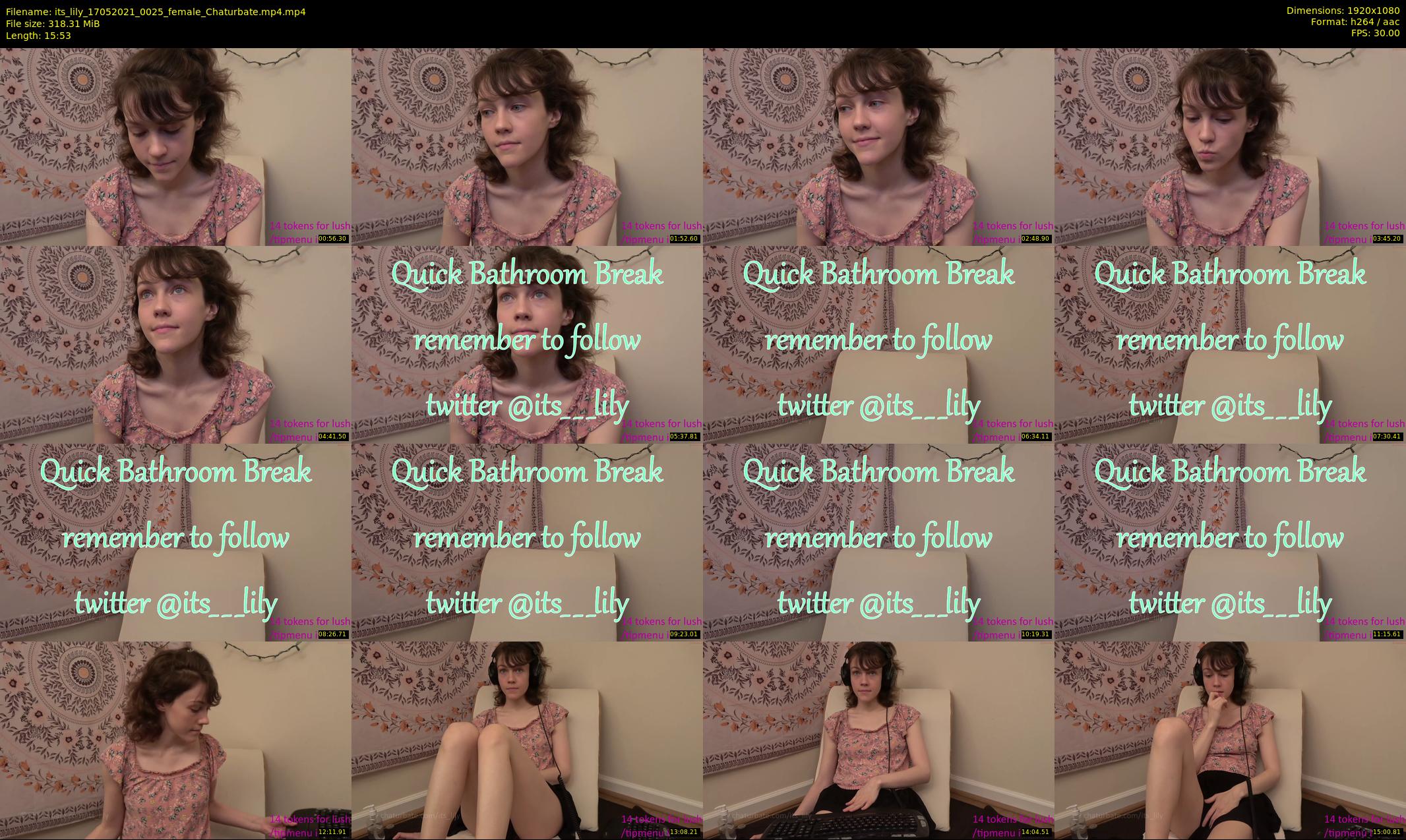 its_lily — 16 minute Chaturbate female cam show recording, 1080p, May 17, 2021