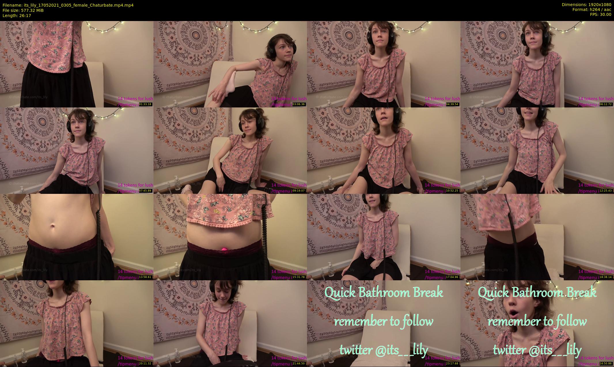 its_lily — 27 minute Chaturbate female cam show recording, 1080p, May 17, 2021