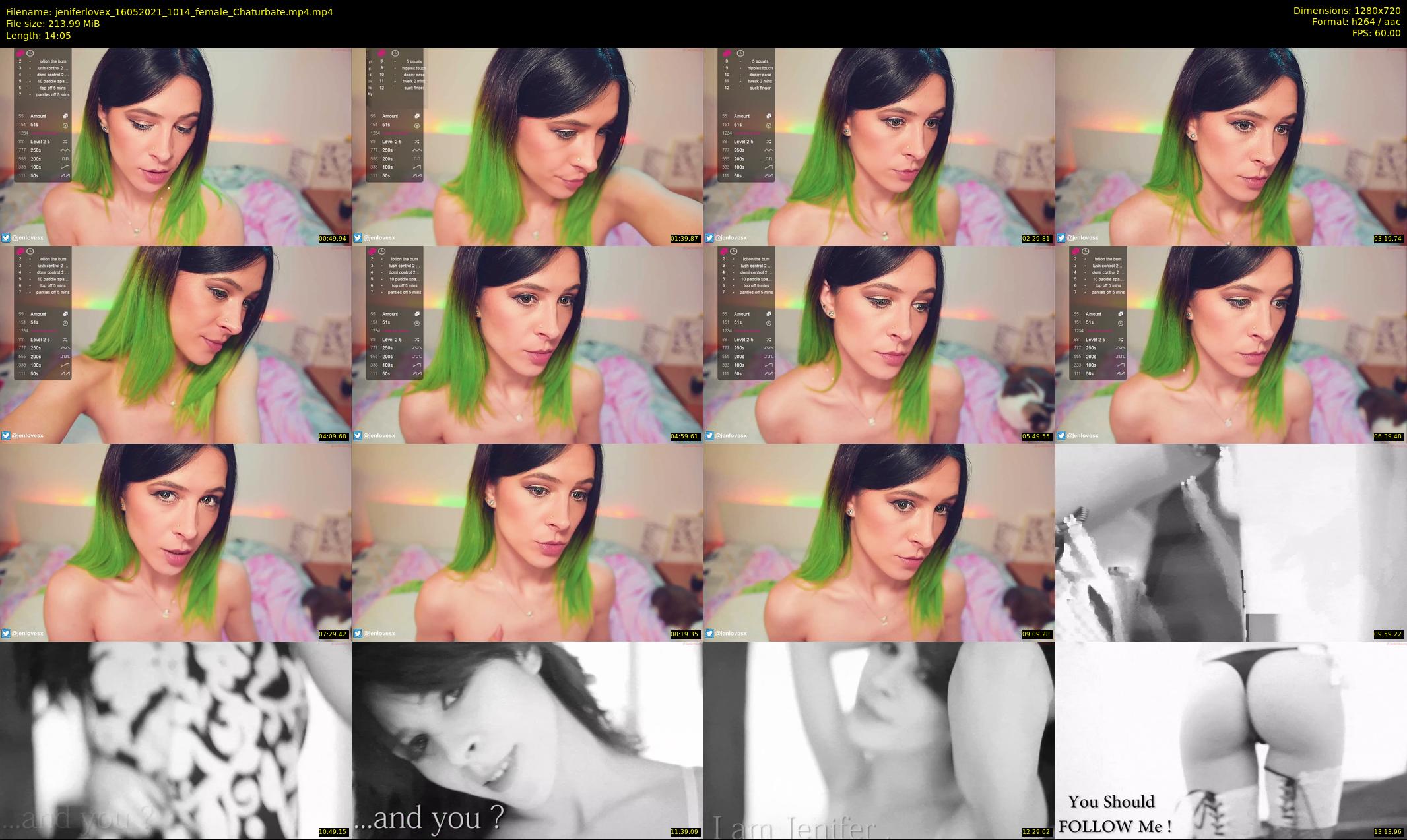 jeniferlovex — 15 minute Chaturbate female cam show recording, 720p, May 16, 2021