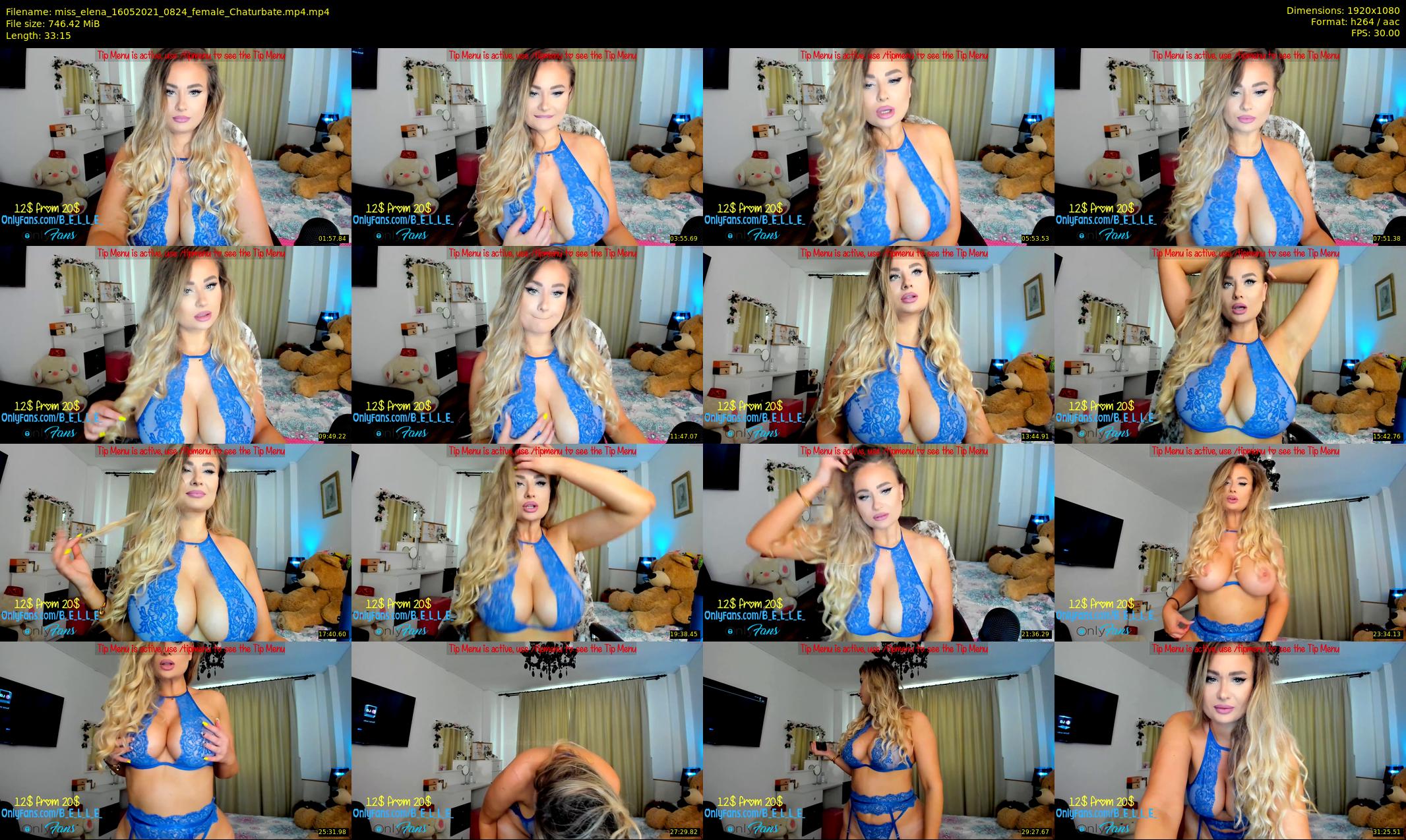 miss_elena — 34 minute Chaturbate female cam show recording, 1080p, May 16, 2021