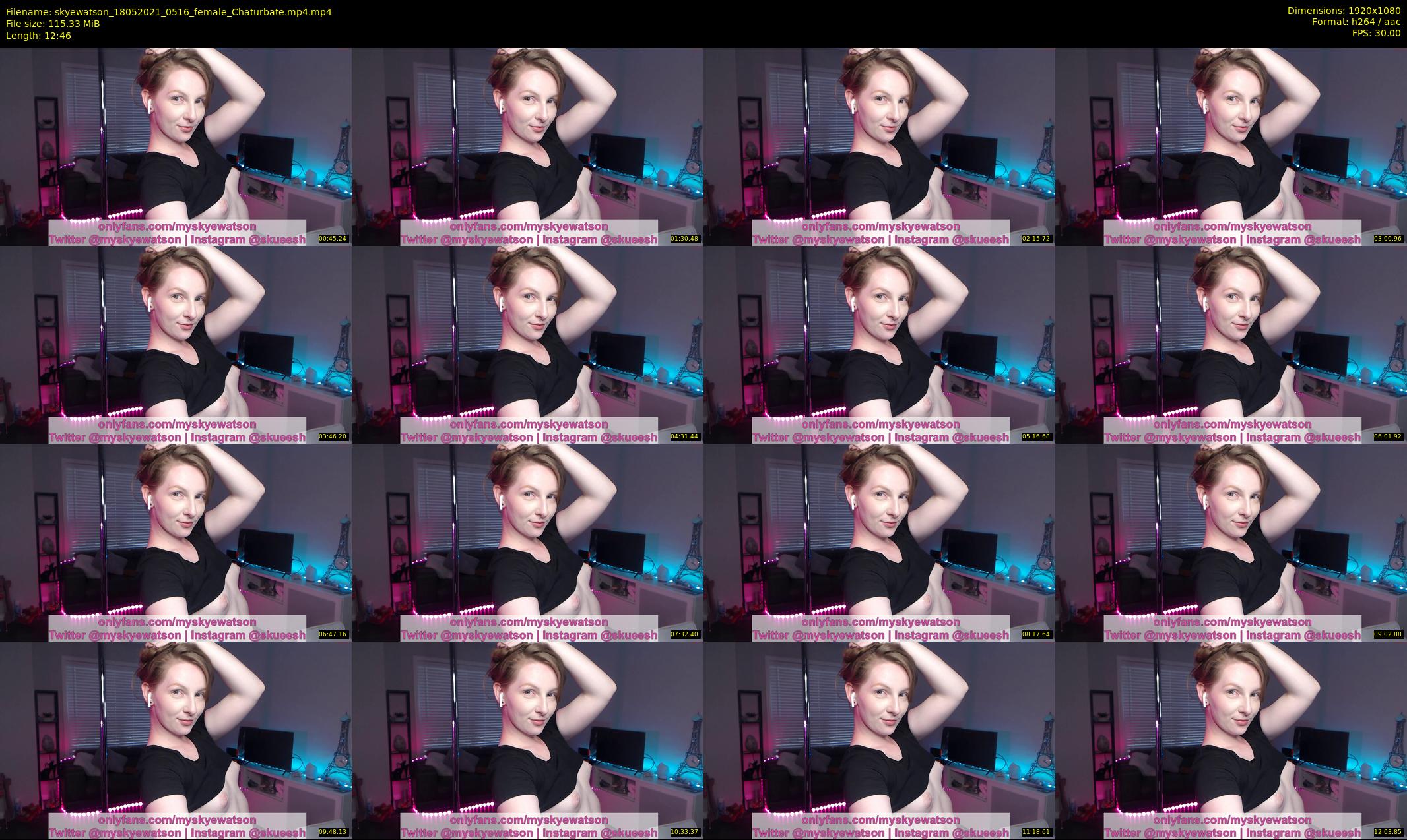 skyewatson — 13 minute Chaturbate female cam show recording, 1080p, May 18, 2021