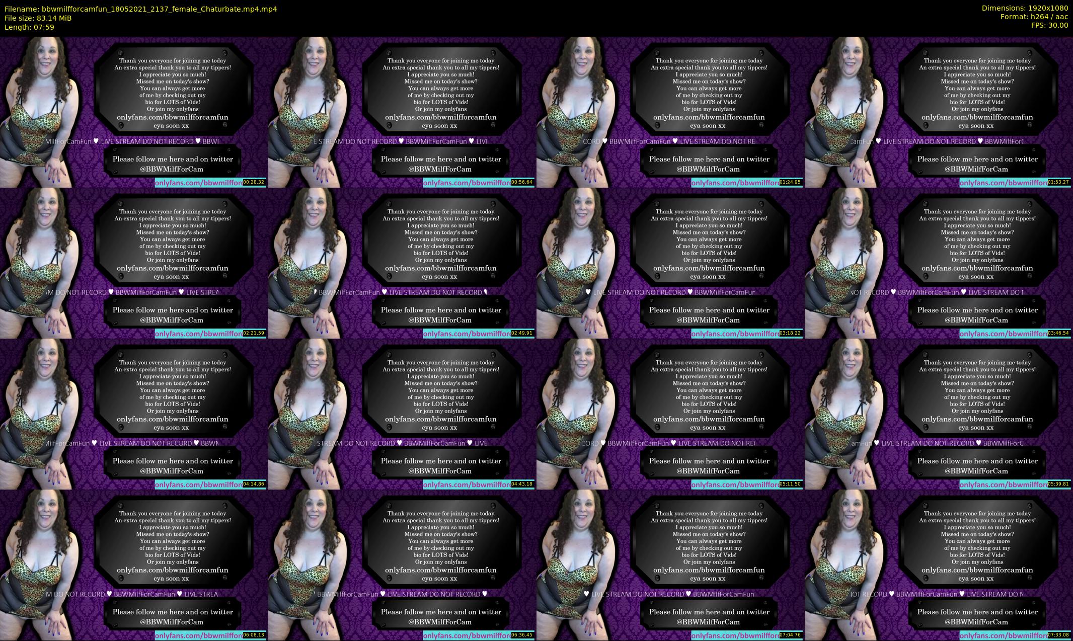 bbwmilfforcamfun — 8 minute Chaturbate female cam show recording, 1080p, May 18, 2021