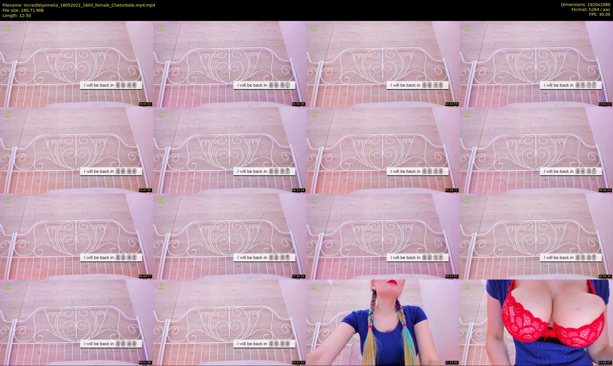 incrediblyomelia — 13 minute Chaturbate female cam show recording, 1080p, May 18, 2021