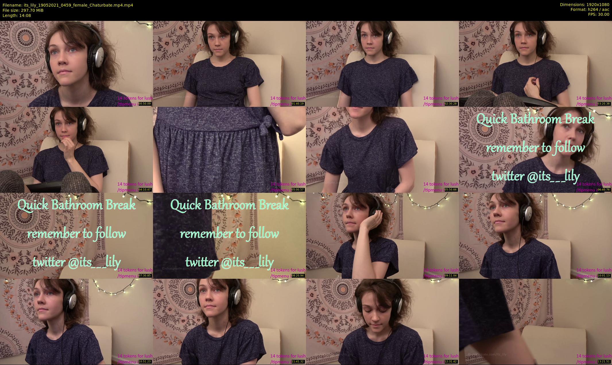 its_lily — 15 minute Chaturbate female cam show recording, 1080p, May 19, 2021
